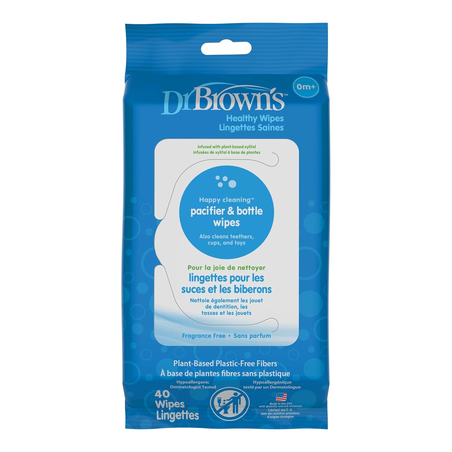 Dr. Brown’s Pacifier and Bottle Wipes, 40 Count