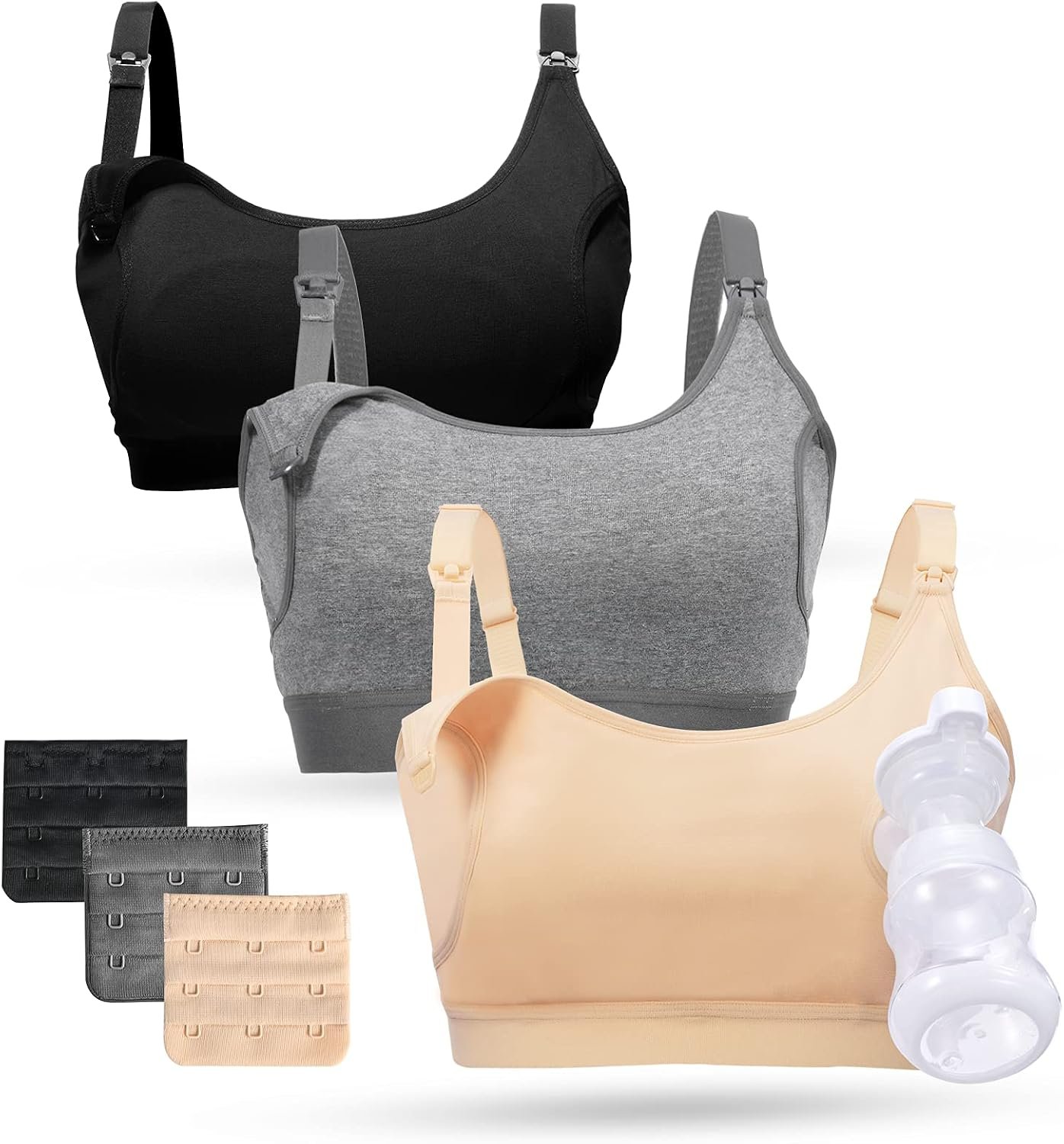 Momcozy Pumping Bra Hands Free, Pumping and Nursing Bra in One Holding Breast Pump for Spectra, Lansinoh, Medela
