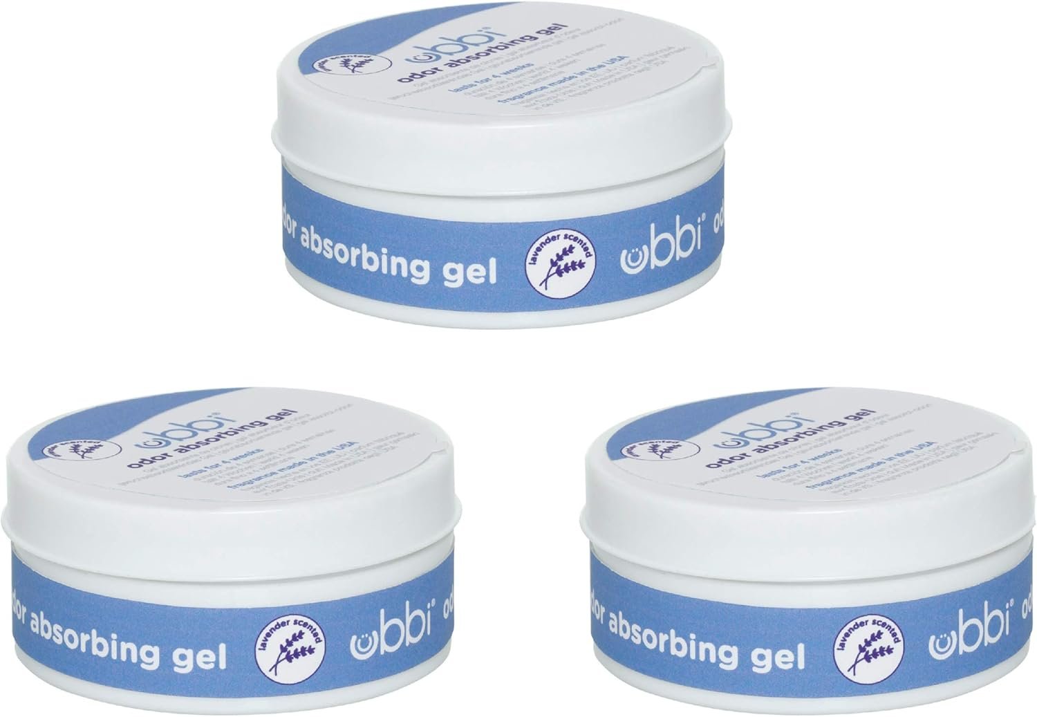 Ubbi Lavender Scented Absorbing Gel Value Pack – 3 Count Diaper Pail Odor Control for Baby Nursery