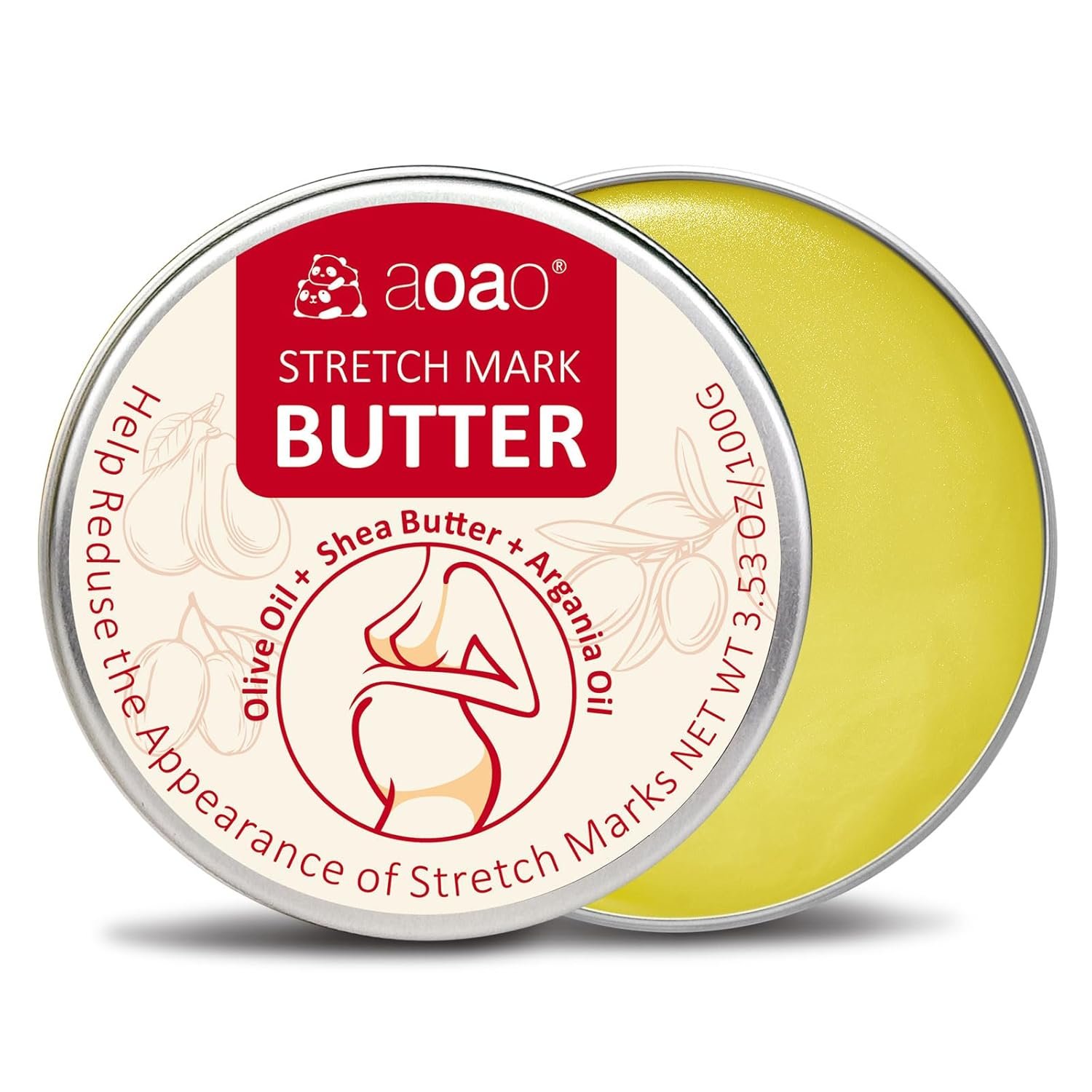 Stretch Mark Belly Butter for Pregnancy, Massages Maternity Body & Reduces Scar Appearance, Rich Hypoallergenic Moisturizing Organic Cocoa Butter & Coconut Body Butter for Women, 100g/3.53oz(1Pack)