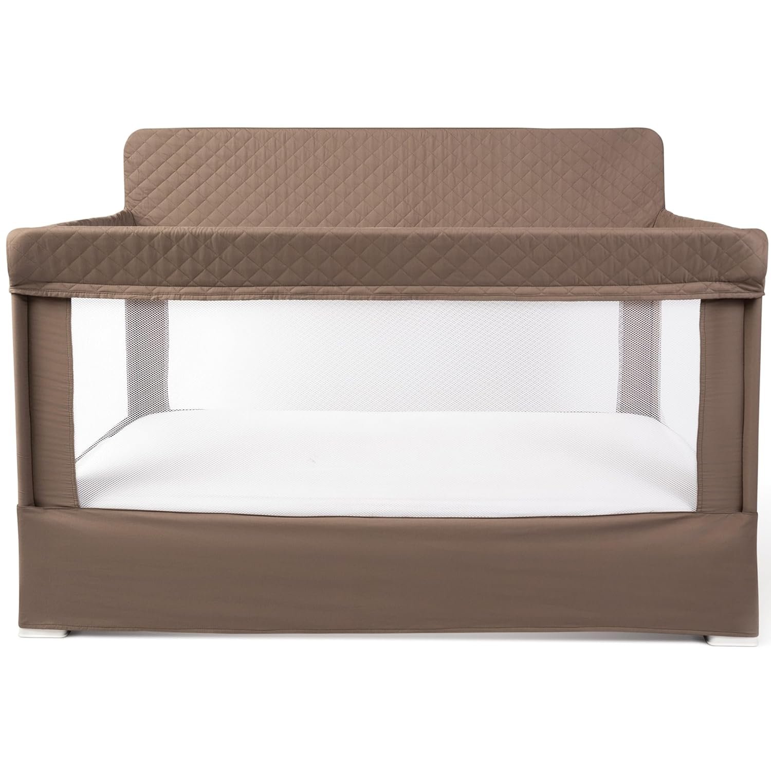 Baby Delight Lunaire Full Size Crib | Breathable Mesh Baby Crib | Tool-Free Assembly Baby Bed | 100% GOTS Certified Organic Cotton Fabric | Organic Mocha