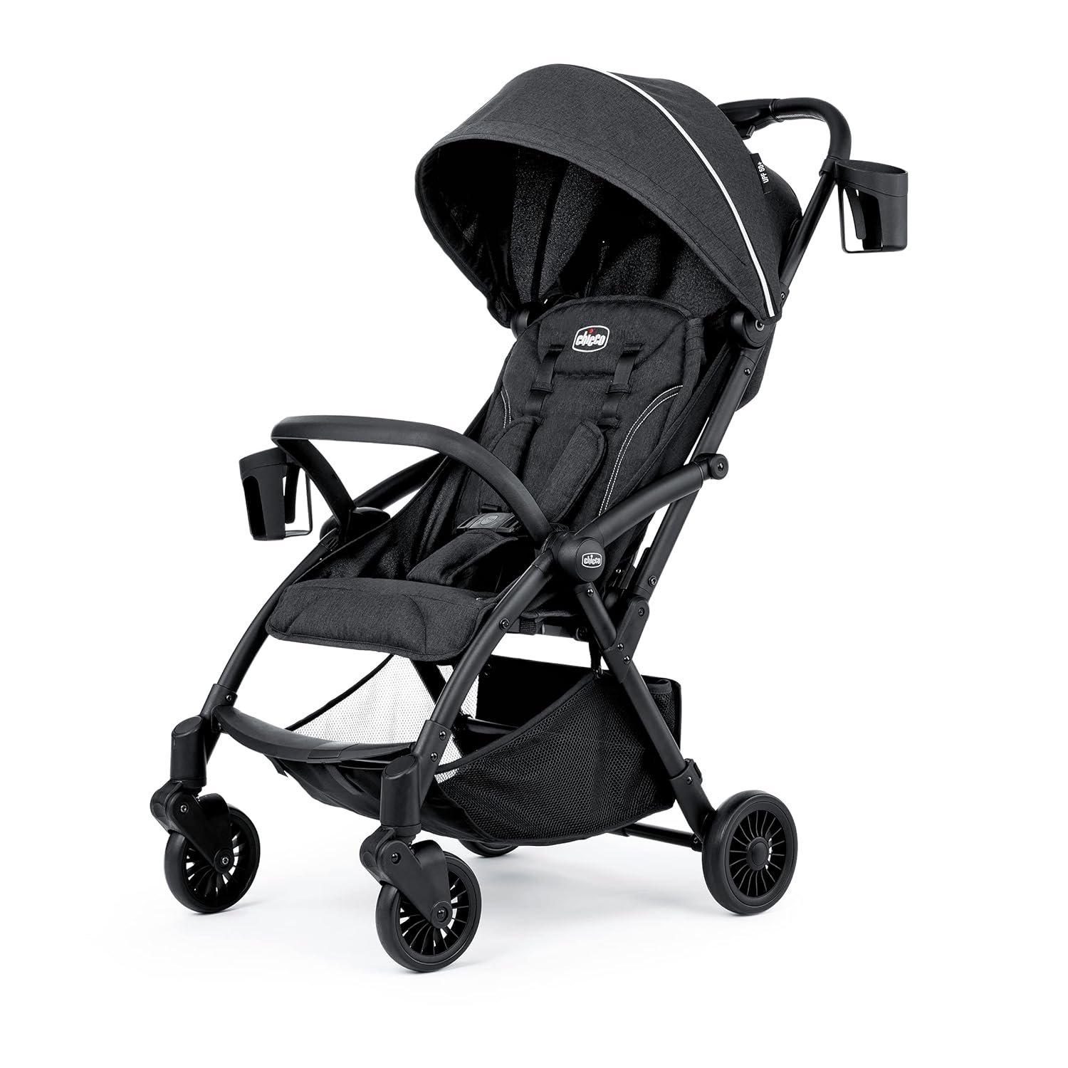 Chicco Presto Self-Folding, Compact Stroller with Canopy, Lightweight Aluminum Frame Umbrella Stroller, for Babies and Toddlers up to 50 lbs., Graphite/Grey