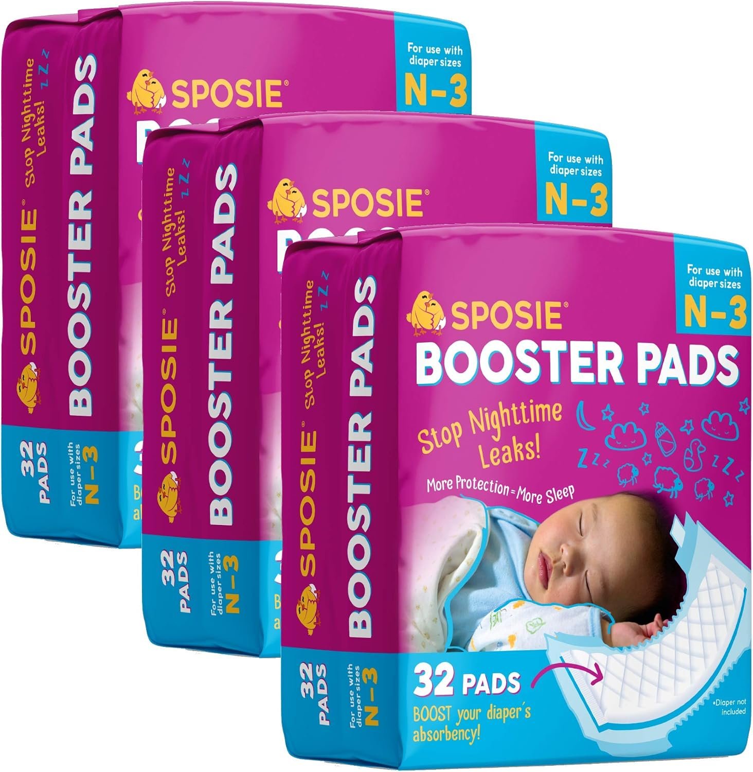 Select Kids Diaper Booster N-3, 96 Count – Baby Diaper Pads, Overnight Diapers, Newborn Diapers