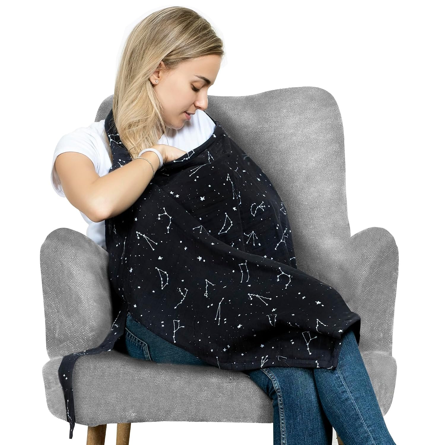 San Francisco Baby Nursing Cover – Breathable Breastfeeding Cover for Nursing, 360° Nursing Cover Up for Breastfeeding, Privacy Nursing Covers, Nursing Blanket for Breastfeeding – Premium Black