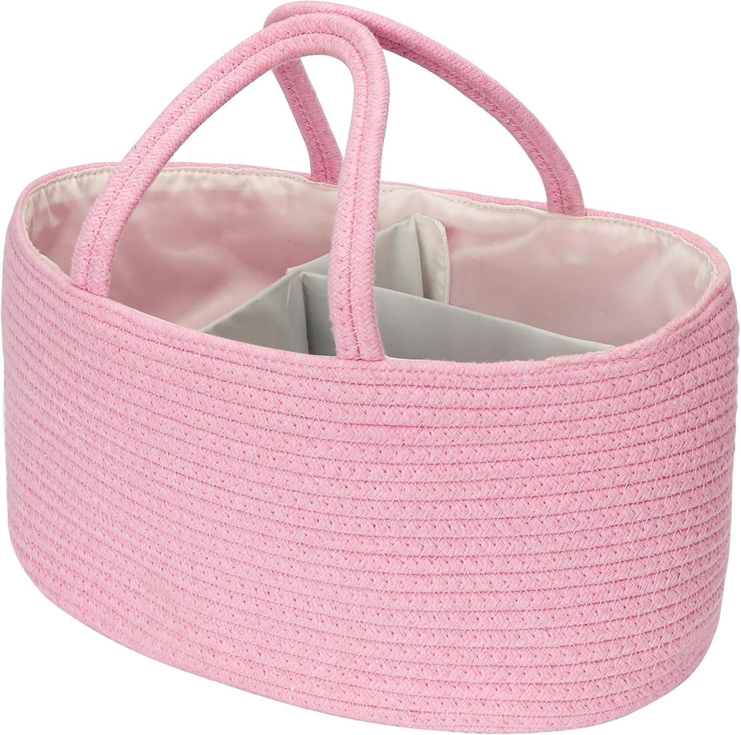 Mr. Pen- Baby Diaper Caddy Organizer, Pink, Rope Nursery Storage Bin and Car Organizer, Portable Holder Tote Bag for Changing Table, Travel, Baby Shower Gifts, Newborn Essentials