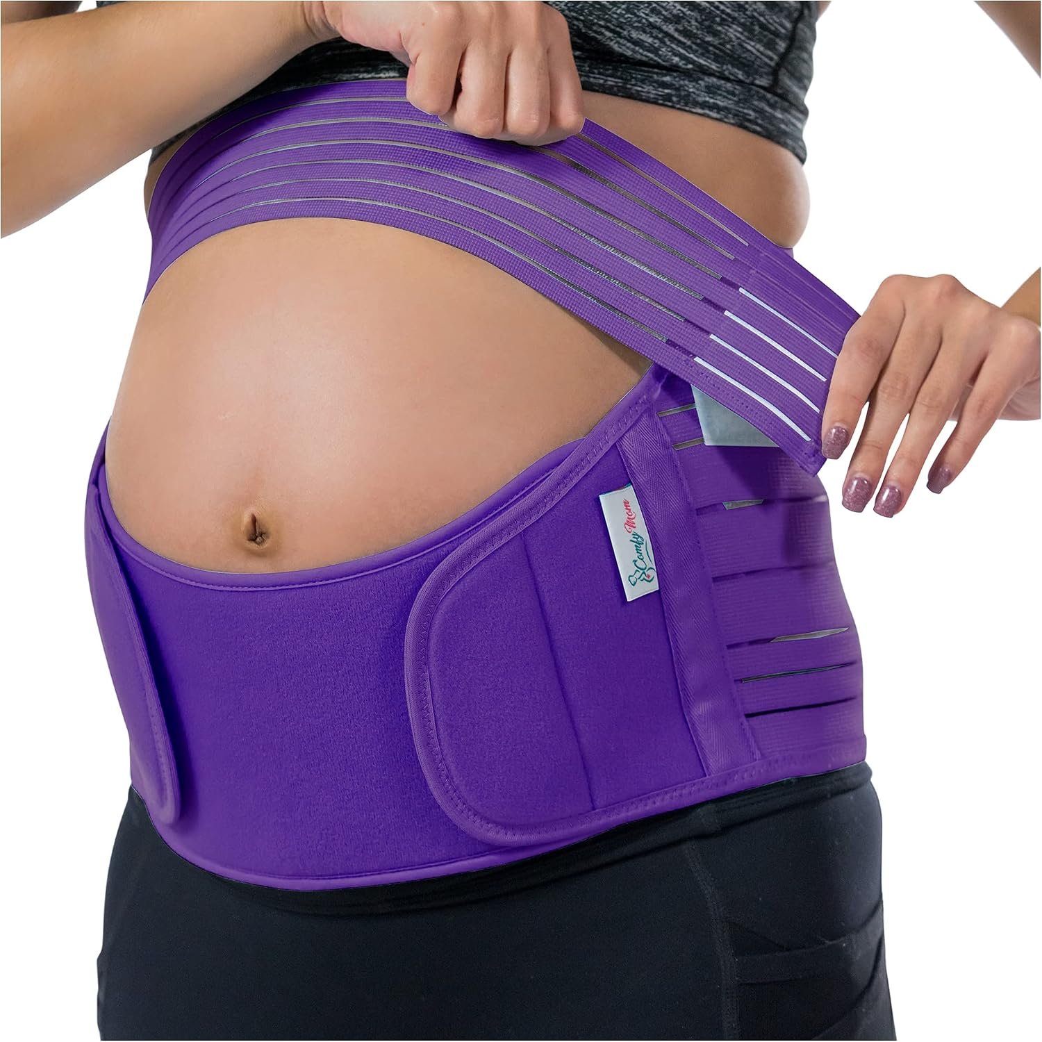 Belly Band For Pregnancy, Pregnancy Belt – Maternity Belt For Back Pain. Prenatal – Pregnancy Support Belt With Adjustable/Breathable Material. Back Support For Pregnant Women. (Medium, Purple)
