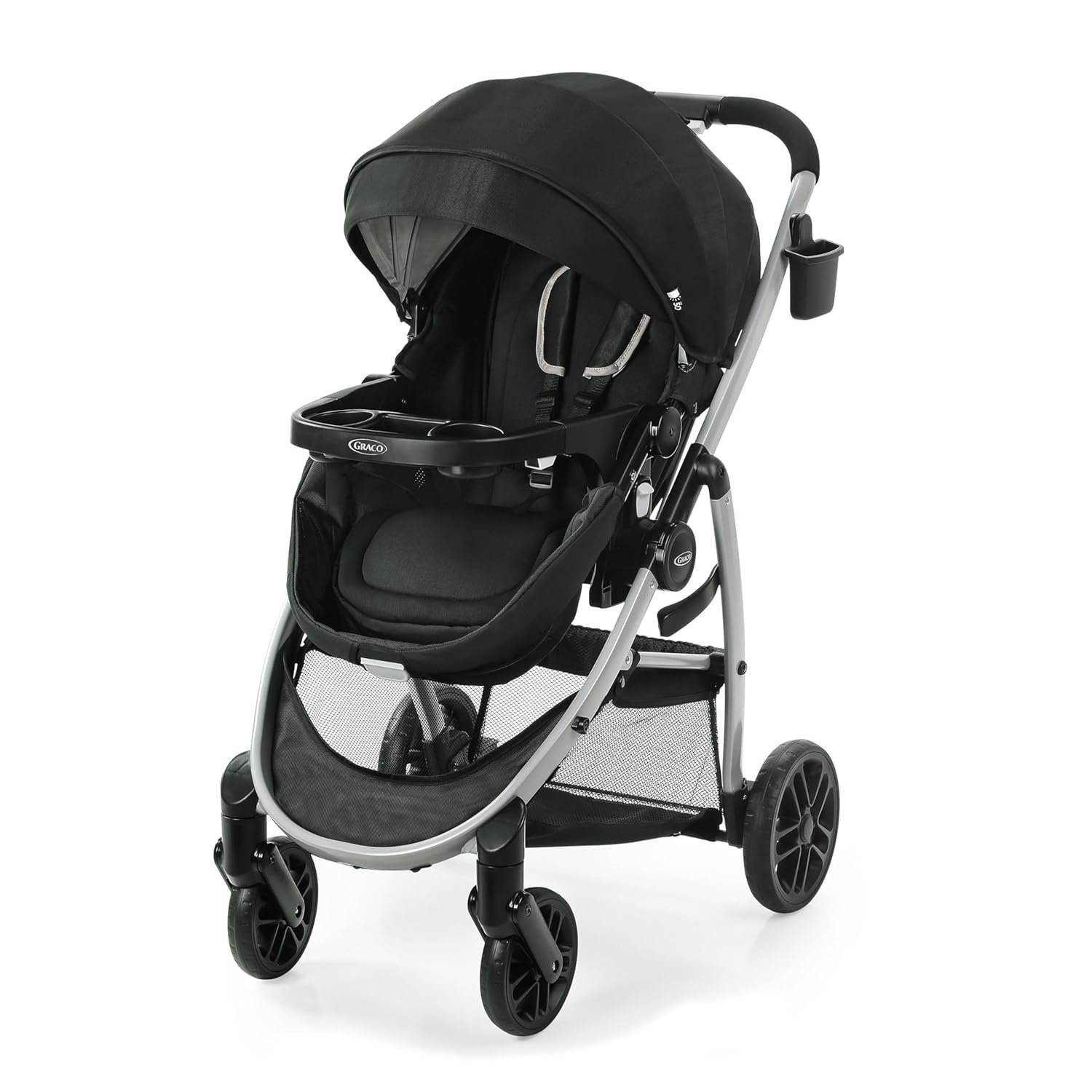 Graco Modes Pramette Stroller, 3-in-1 Baby Stroller, 3 Modes: Infant Car Seat Carrier (Car Seat Not Included), Infant Pramette, and Toddler Stroller, Reversible Seat, One-Hand Fold, Pierce