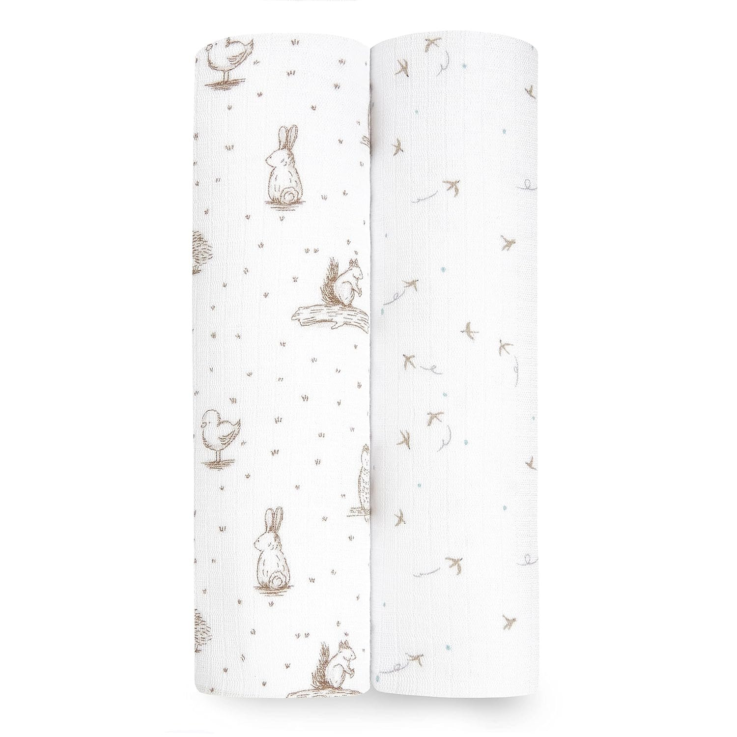 aden + anais Silky Soft Swaddle Blanket, Boutique Muslin Blankets for Girls & Boys, Baby Receiving Swaddles, Ideal Newborn & Infant Swaddling Set, Perfect Shower Gifts, 2 Pack, Healing Nature