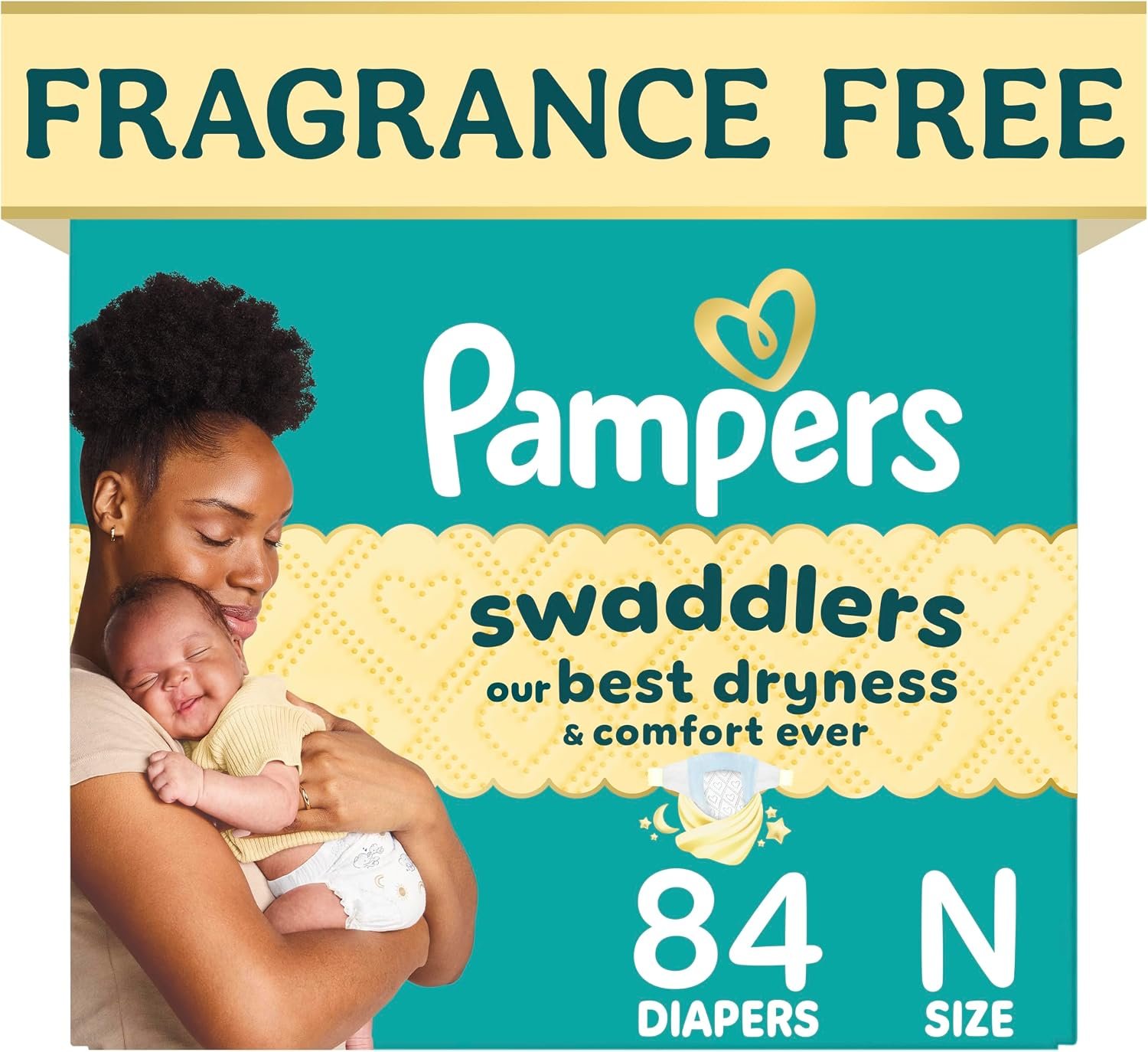 Pampers Swaddlers Diapers, Size 0 (up to 10 lbs), 84 Count, Hypoallergenic, Absorbent, Keeps Baby Dry and Comfortable, Skin Safe Disposable Newborn Baby Diaper
