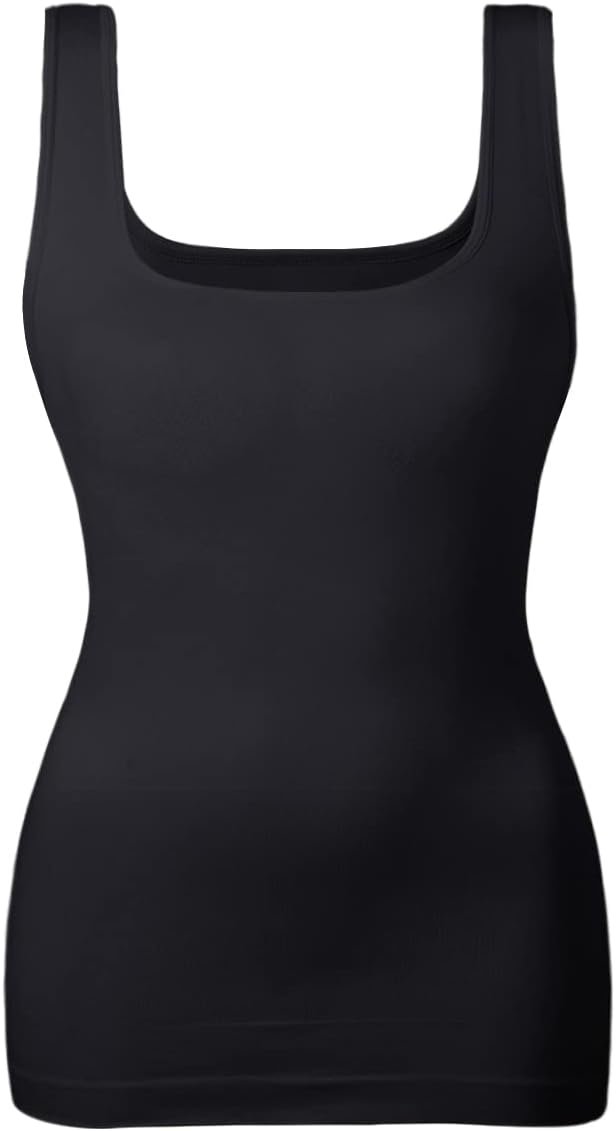EUYZOU Women’s Tummy Control Shapewear Tank Tops Seamless Square Neck Compression Tops Slimming Body Shaper Camisole