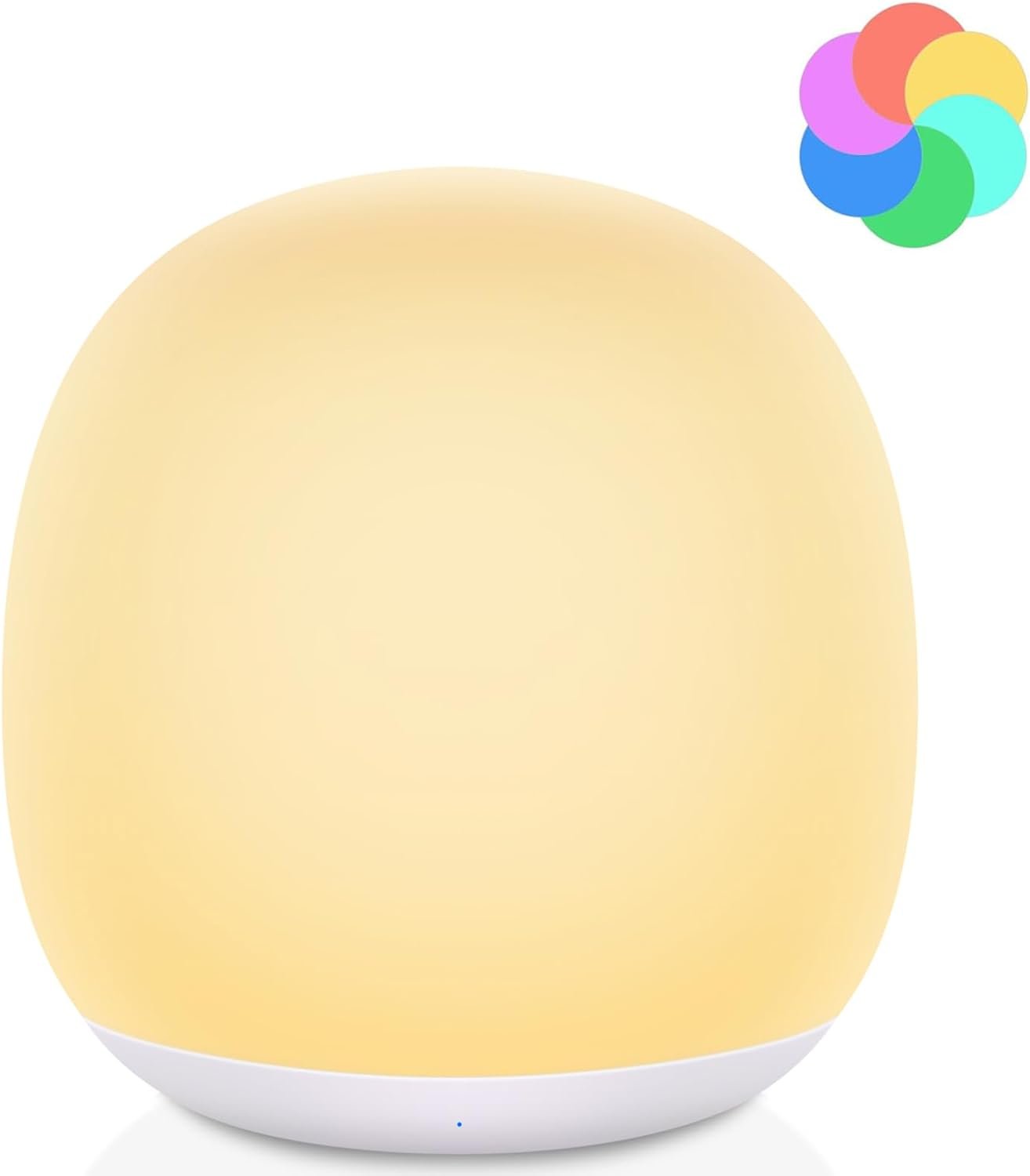 Tyute Baby Night Light, Nursery Night Lamp with 8 RGB Colors Changing, Soft BPA Free Silicone Touch Night Light for Kids Room Breastfeeding, 1h Timer, Rechargeable & Stepless Dimming