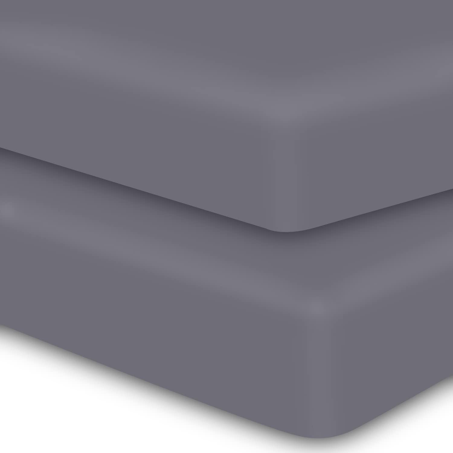 MOONQUEEN 2-Pack Baby Fitted Crib Sheets – Soft Breathable Microfiber Toddler Nursery Sheet Set for Boys and Girls, Fits Standard Size Crib Mattress 28 x 52 x 8in, Grey