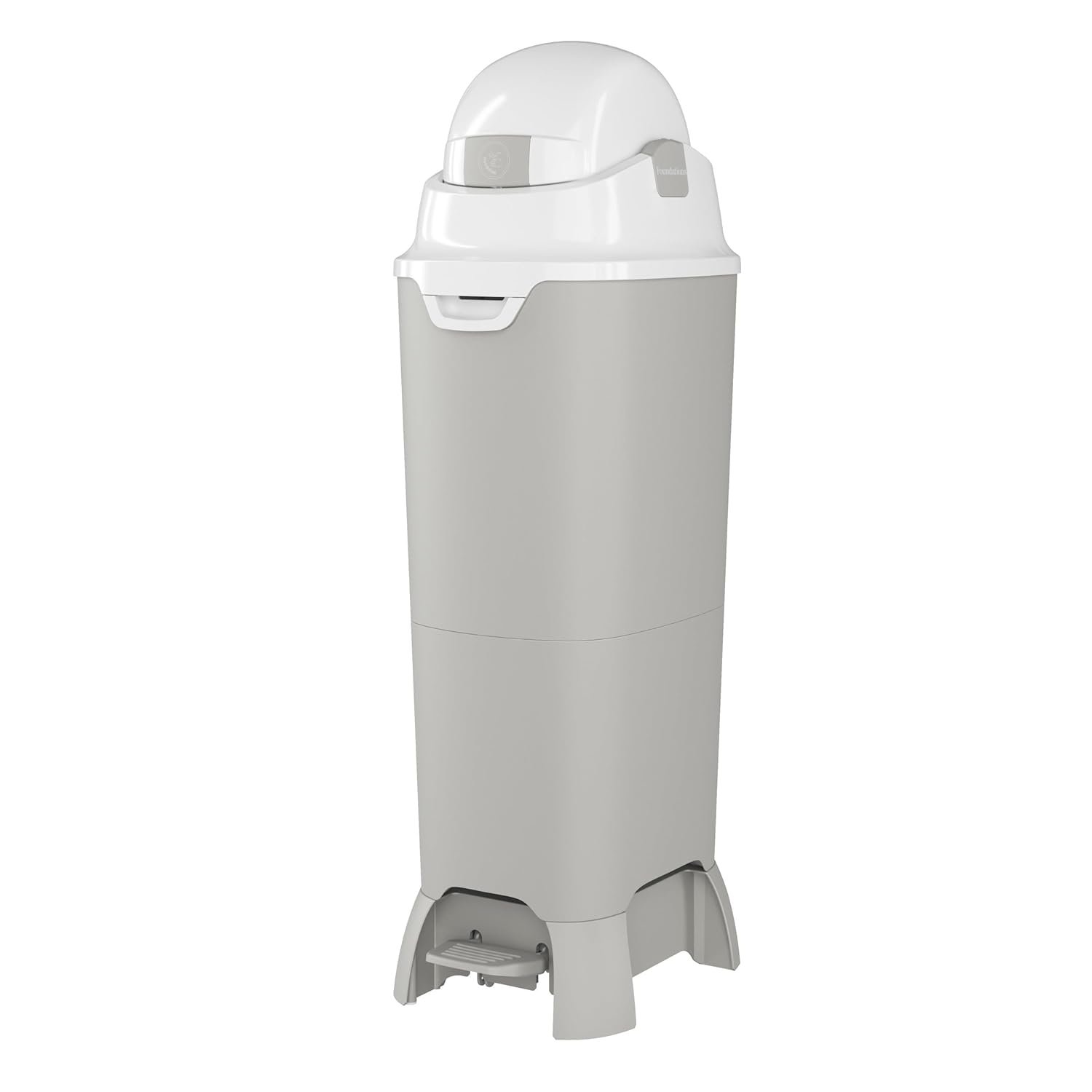 Foundations Hands Free Tall Diaper Pail with Airtight Lid – Durable & Odorless Disposal, Large Capacity, Holds up to 60 Newborn Diapers, Refill with Any Bags, Baby Registry Gift – Gray (9622057)