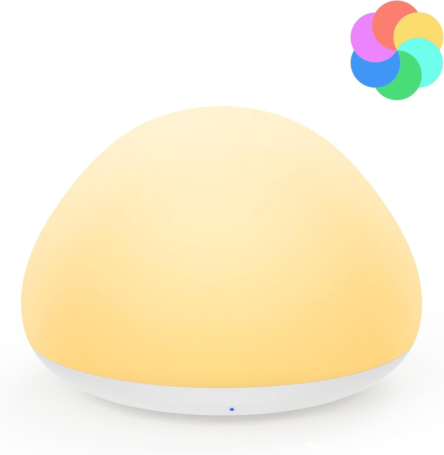 Baby Night Light for Nursery, Soft Silicone Tap Control Night Lamp with 8 Color Changing, Stepless Dimming, Rechargeable Portable Night Light for Kids, 1H-Timer, Warm Light for Breastfeeding