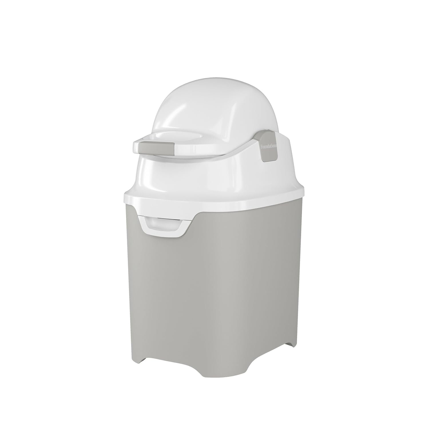 Foundations Mini Diaper Pail with Airtight Lid, Durable & Odorless Diaper Disposal, Large Capacity, Holds up to 30 Newborn Diapers, Refill with Any Bags, Baby Registry Gift – Gray