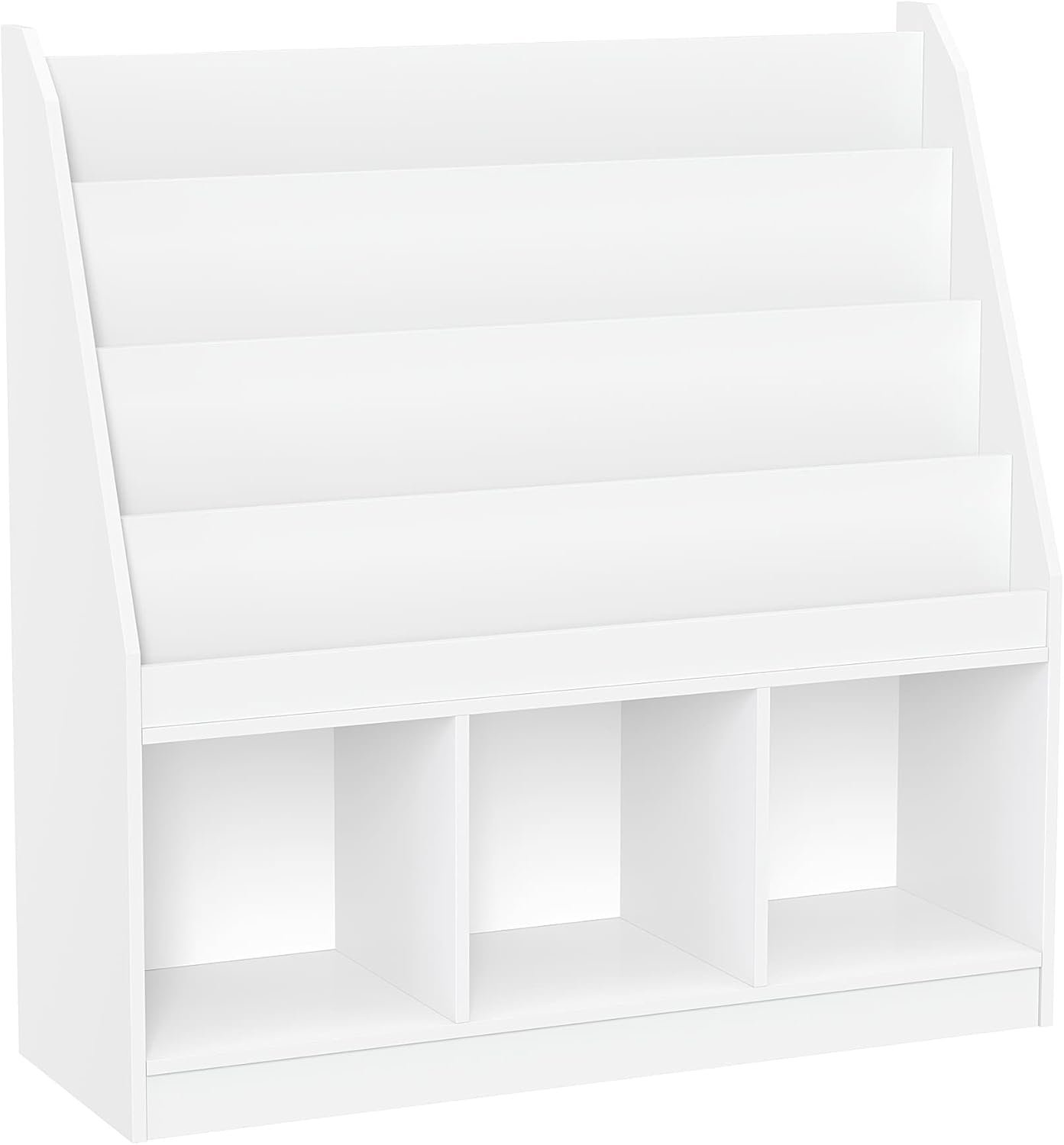 RiverRidge Kids 4 shelves Three Cubbies Bookrack, White (02-251), 11.81″D x 35″W x 36″H