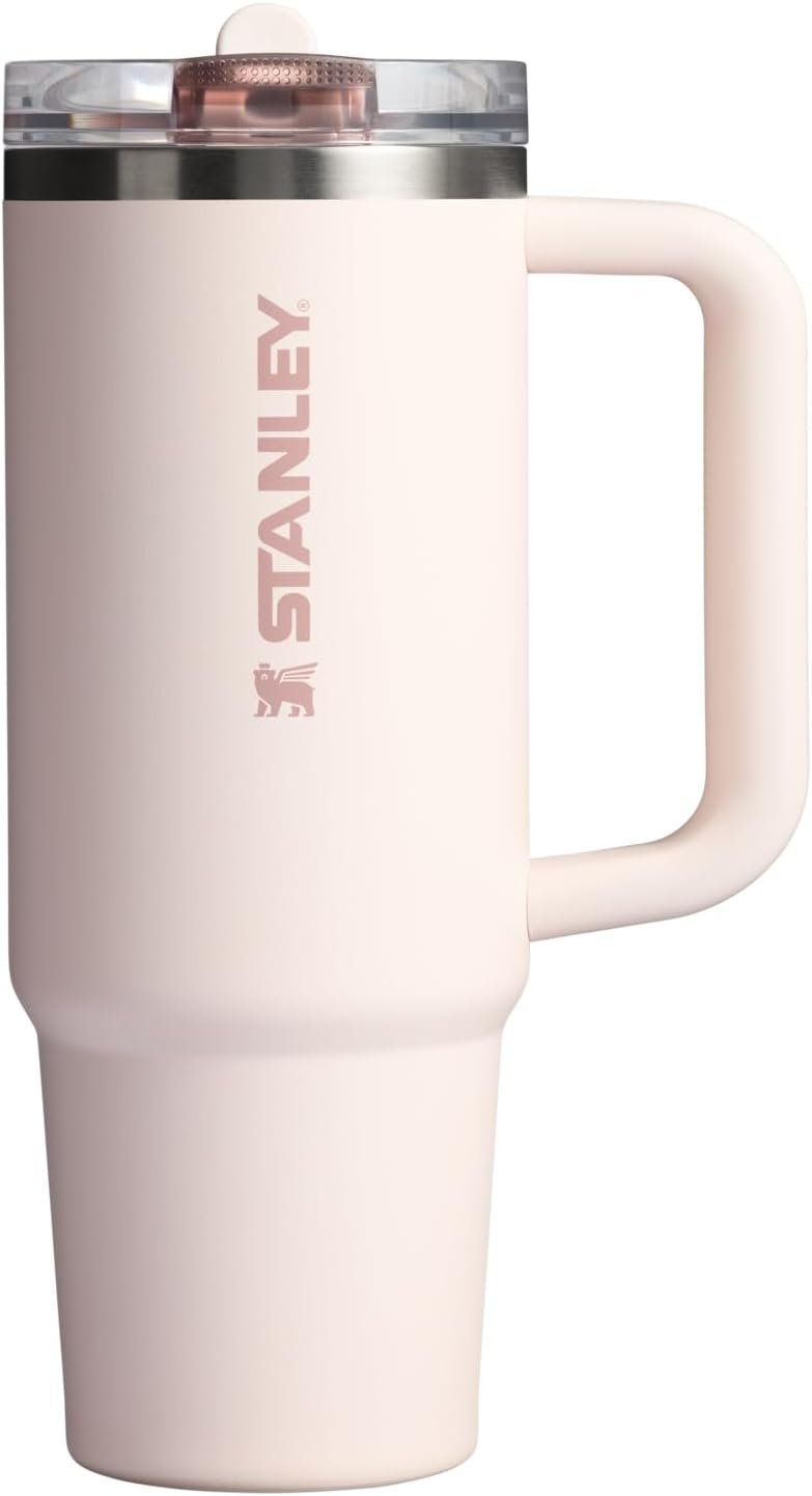 STANLEY Quencher ProTour Flip Straw Tumbler with Leakproof Lid 30 oz | Built-in Straw and Handle | Cup Holder Compatible for Travel | insulated Stainless Steel Cup | BPA-Free | Rose Quartz