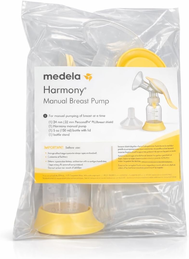 Medela, Harmony Breast Pump, Manual Breast Pump, Portable Pump, 2-Phase Expression Technology, Ergonomic Swivel Handle, Easy to Control Vaccuum, Designed for Occasional Use