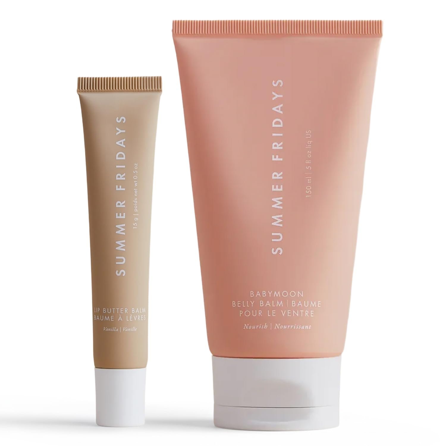 Summer Fridays Vanilla Lip Butter Balm & Babymoon Belly Balm Gift Set – Lip & Body Care Bundle to Help Moisturize Dry Skin & Help Reduce the Appearance of Stretch Marks (2 Count)