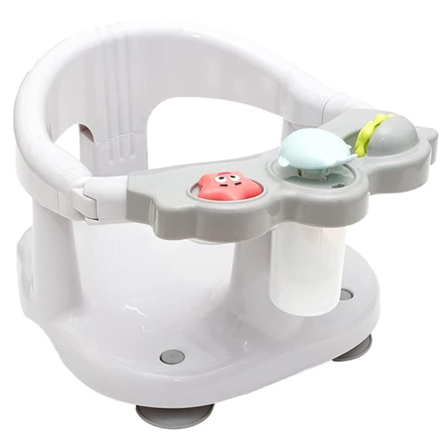 Baby Bath Seat for Babies 6 Months & Up with Toy Tray,Non-Slip Suction Cup Baby Bath Chair for Babies Sitting Up (Grey)