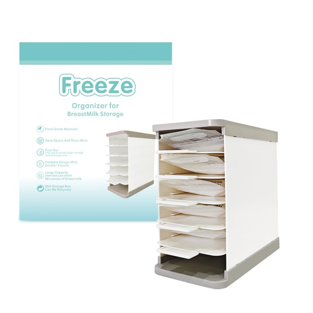 Freeze Organizer and Tower for Breastmilk Storage Bags, Layered Freezing Breastmilk Reusable and Breastfeeding Essentials