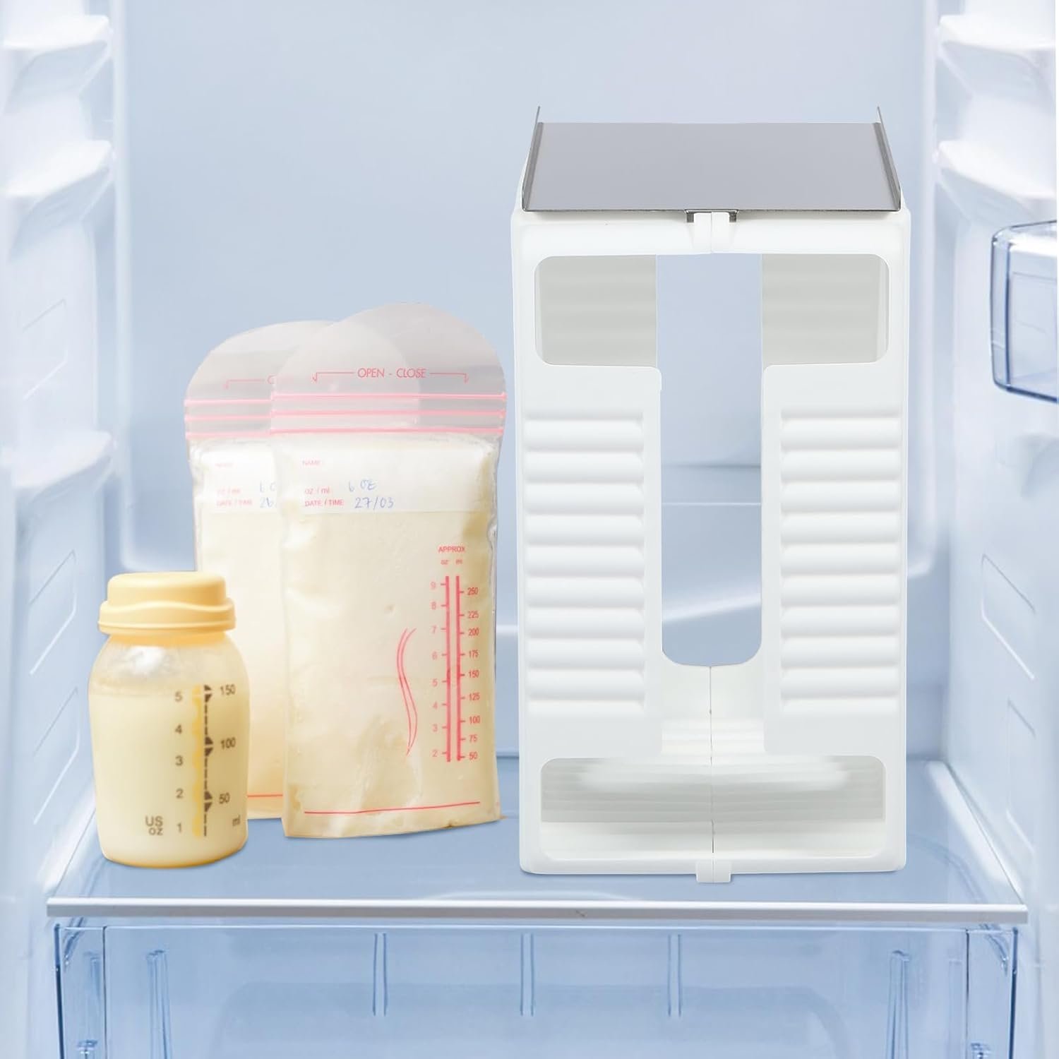Breastmilk Storage Container Health Milk Freeze Organizer First-in First-Out Breast Milk Storage Tower with Tray Reusable Breastmilk Storage Bag for Freezing Breastmilk to Feed Baby US