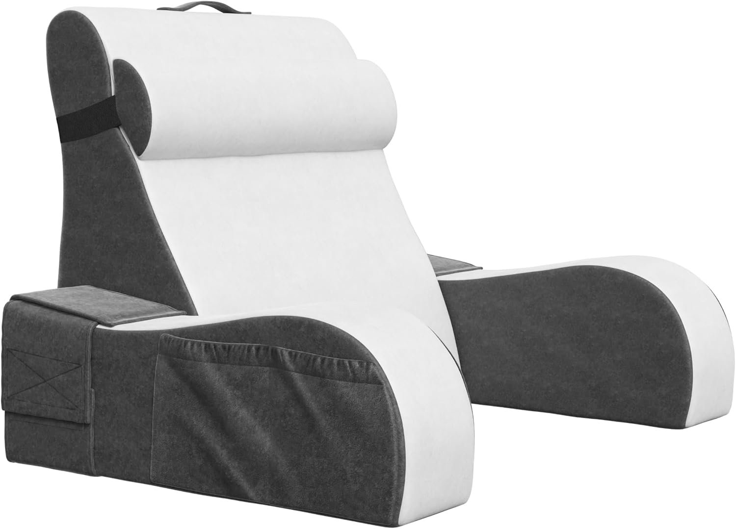 Kolbs Bed Wedge Pillow for Sleep Apnea, Acid Reflux, and Back Pain Relief, with Chic Jacquard Cover – Headboard Wedges for Sleeping (19″ Wedge Reading – Grey)