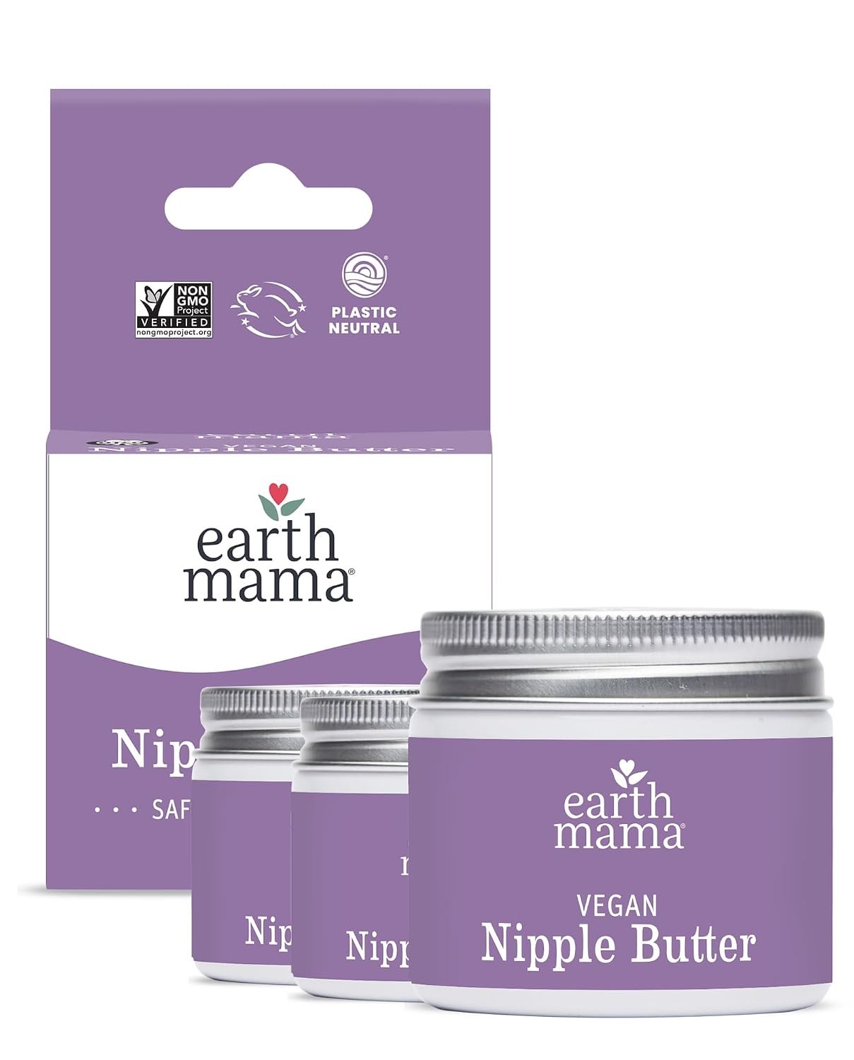 Earth Mama Vegan Nipple Butter | Cruelty-Free Breastfeeding Cream for Nursing Mamas | NO Lanolin, 2-Ounce (3-Pack)