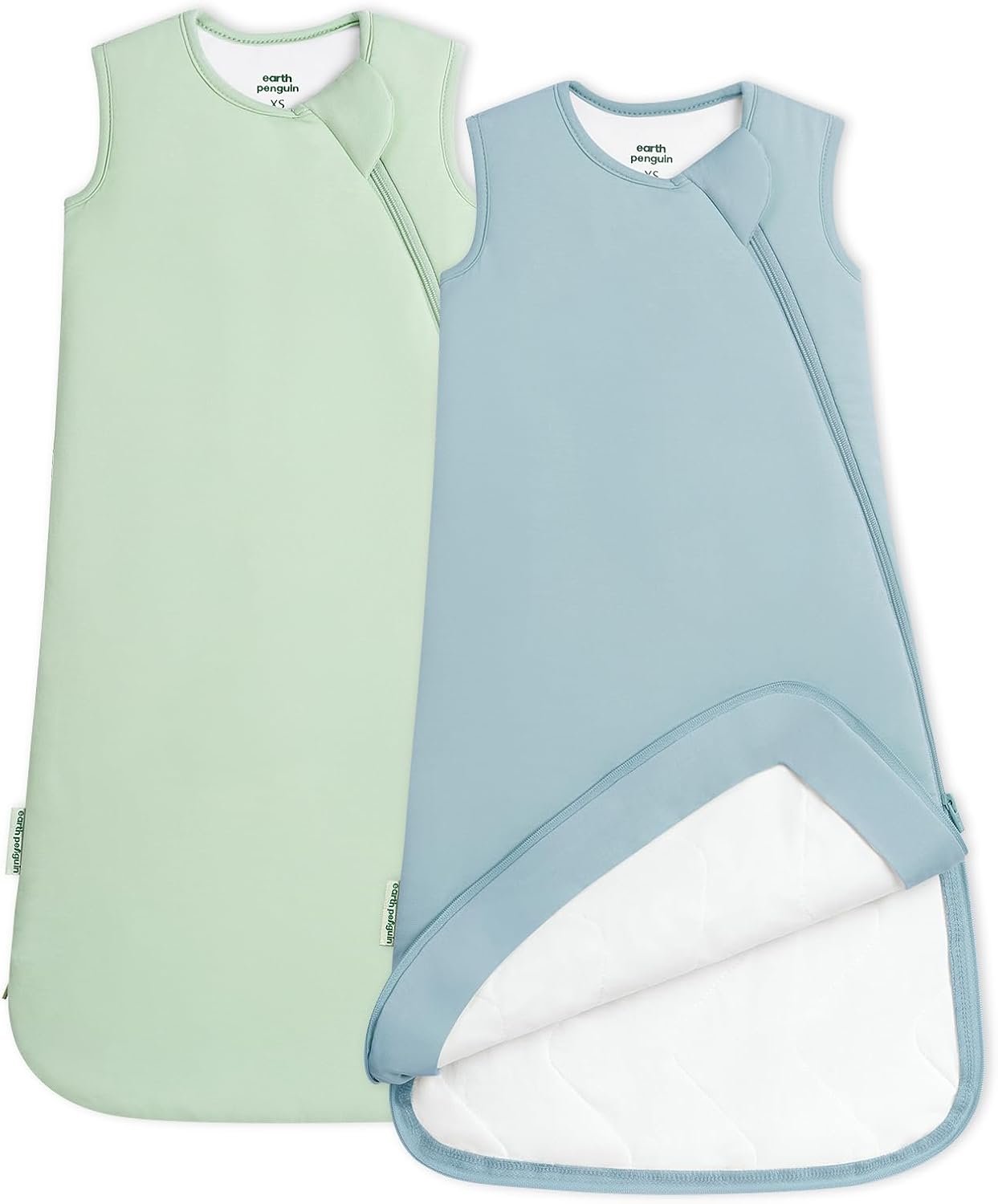Soft Bamboo Viscose Baby Sleep Sack, 1.0 TOG Baby Sleeping Bag 2 Pack, Cozy Baby Wearable Blanket 2-Way Zipper