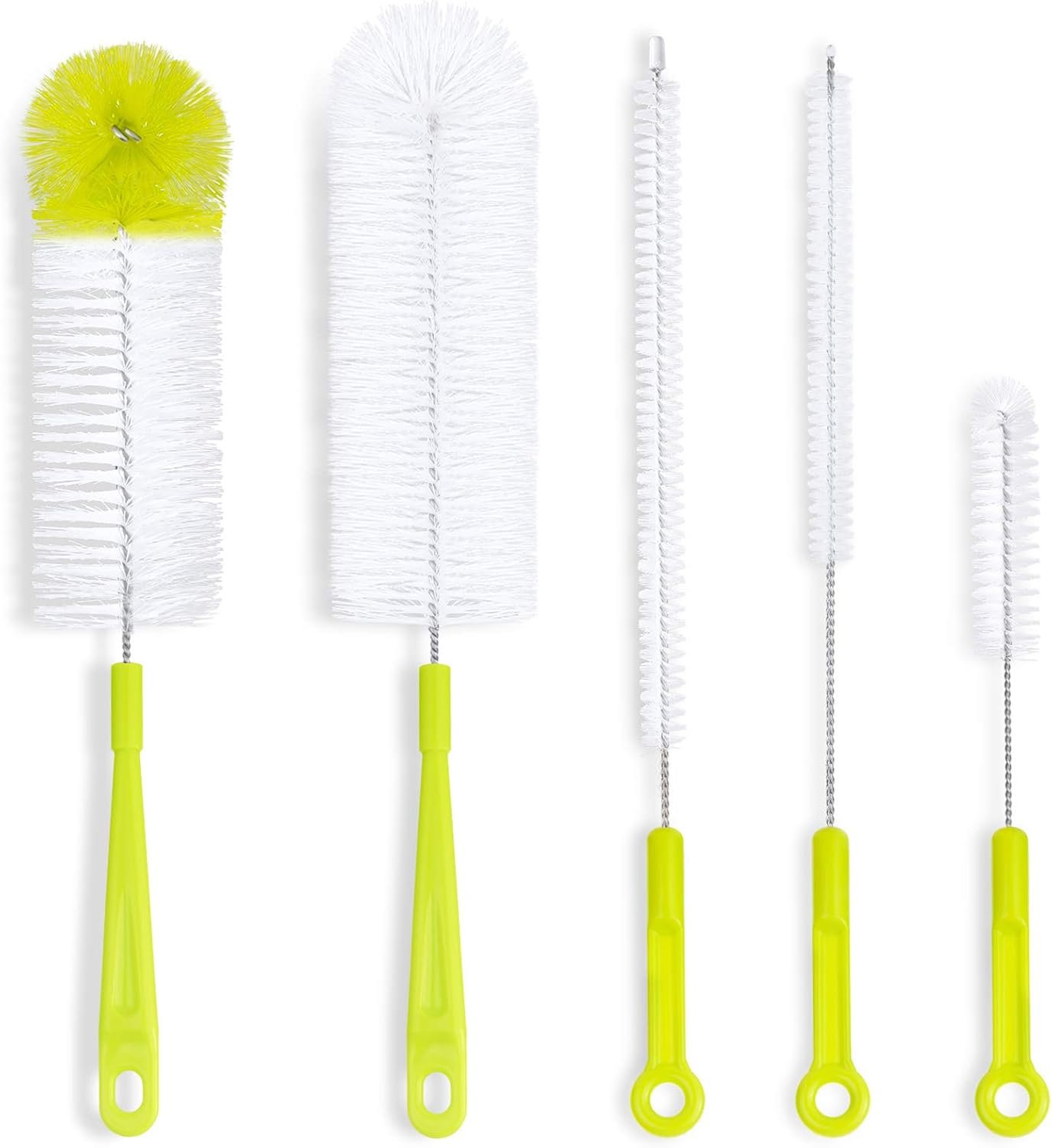 Bottle Cleaning Brush Set – Long Handle Bottle Cleaner for Washing Narrow Neck Beer Bottles, Sports Water Bottles with Straw Brush, Kettle Spout/Lid Cleaner Brushes