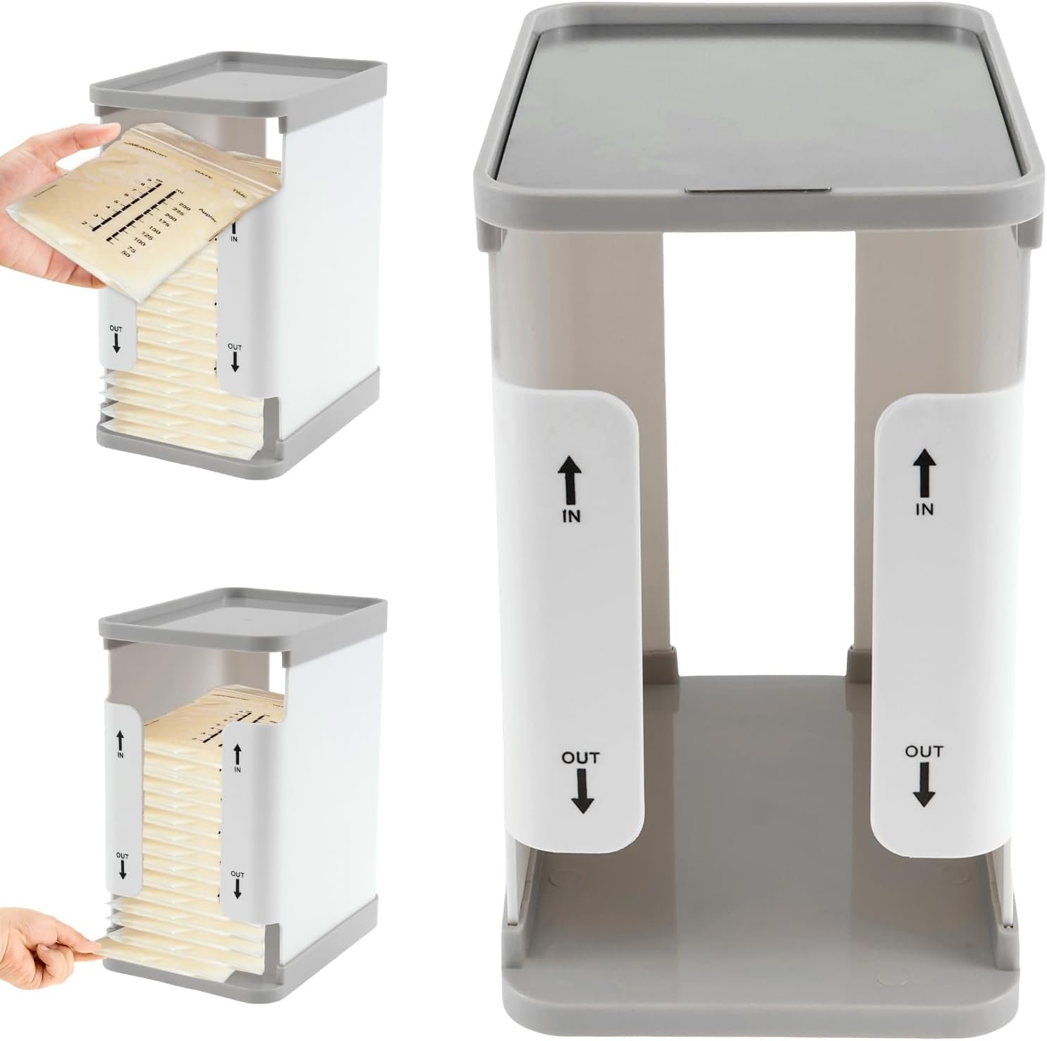 UKQRRTC Breastmilk Freezer Organizer – 1700 ML Breast Milk Storage Tower, First in First Out
