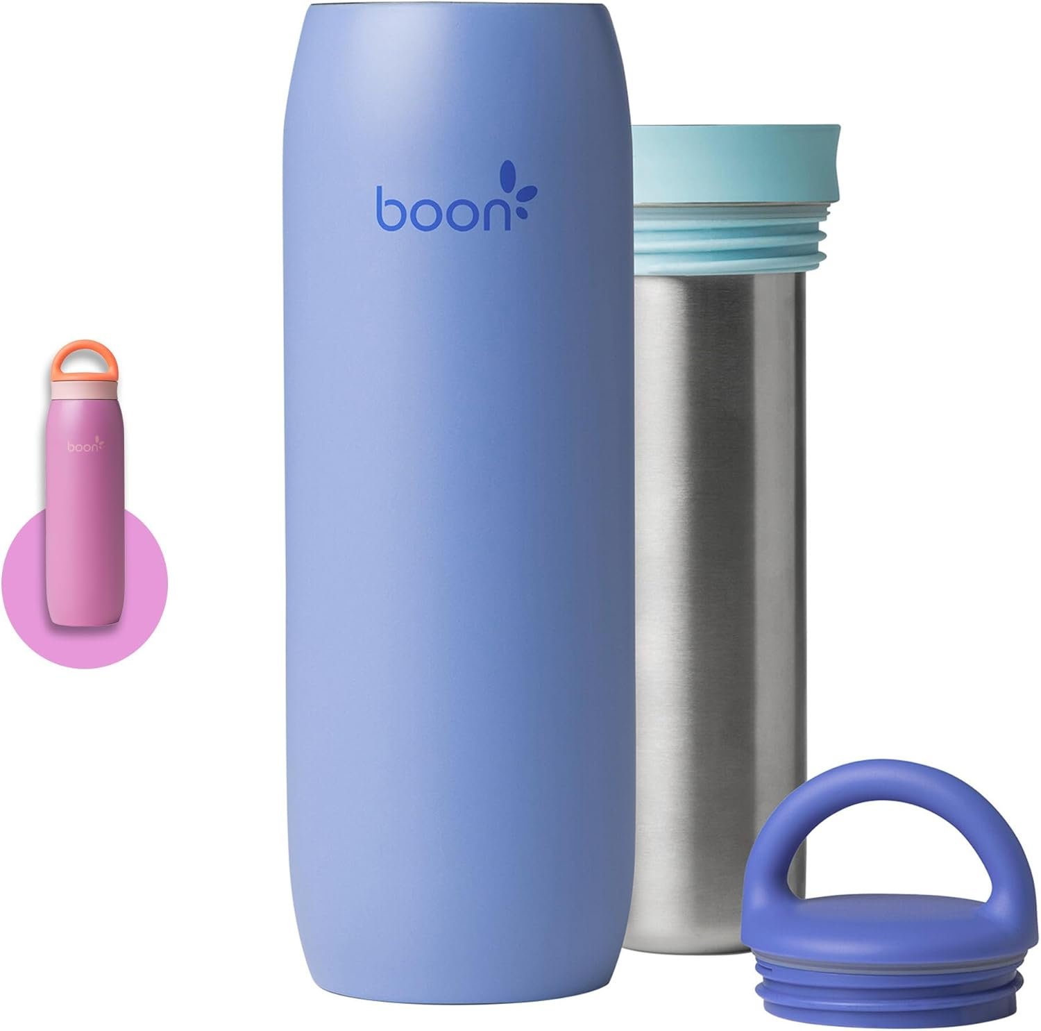 Boon Frosh Portable Breastmilk Chiller – Insulated Stainless Steel Cooler and Storage Container – Blue – Keeps Milk Cold for up to 17 Hours