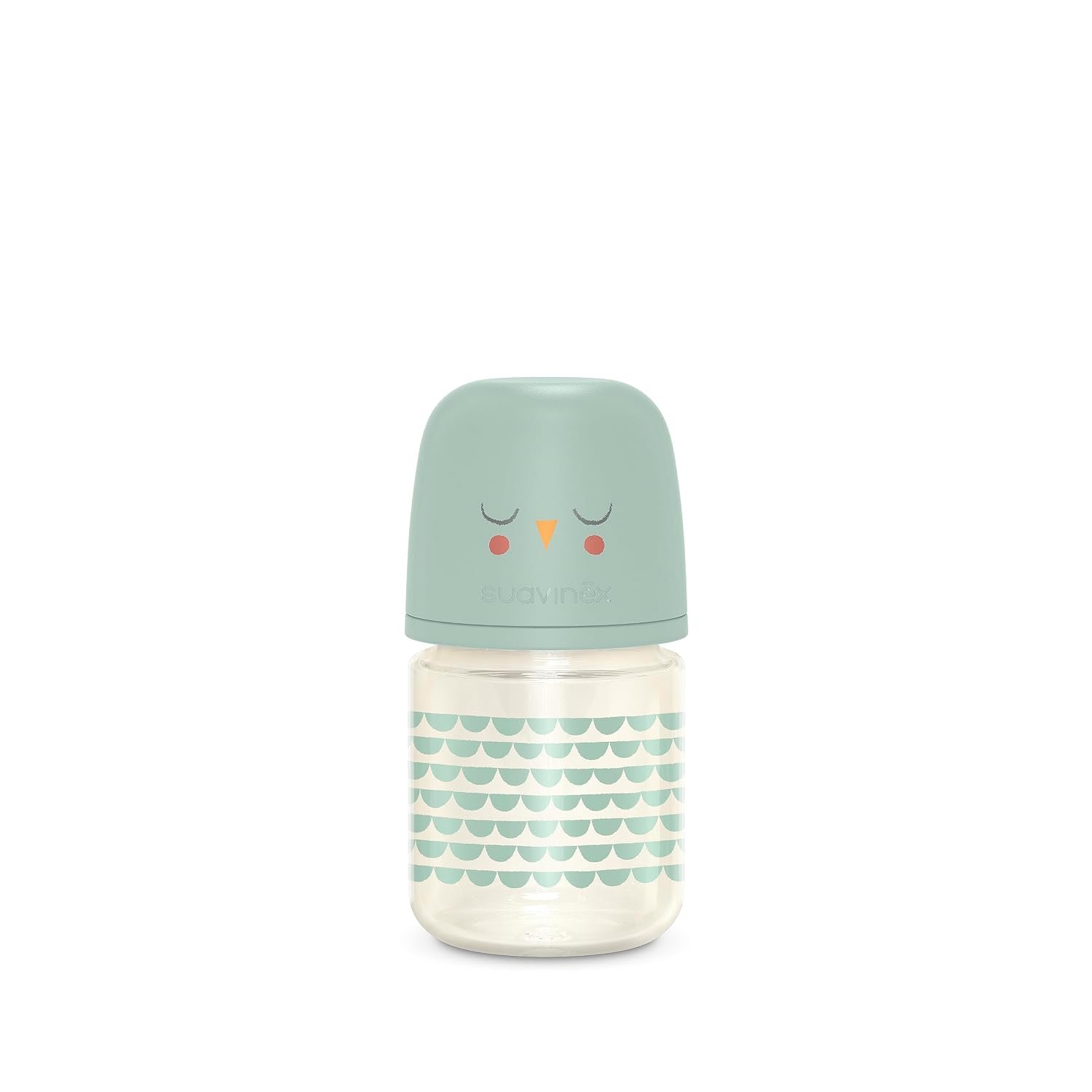 Suavinex Bonhomia Glass Baby Bottle with SX PRO Silicone Nipple, Anti Colic Baby Bottles, Baby Bottles for Breastfed Babies, Slow Flow, 0mo, 4oz, Mint