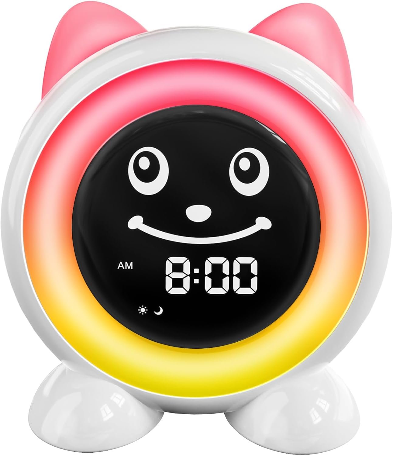 Toddlers Sleep Training Clock, Ok to Wake Clock with Red Green Light,Emoji,Nap Timer, Gift Idea for Toddler Girls Boys