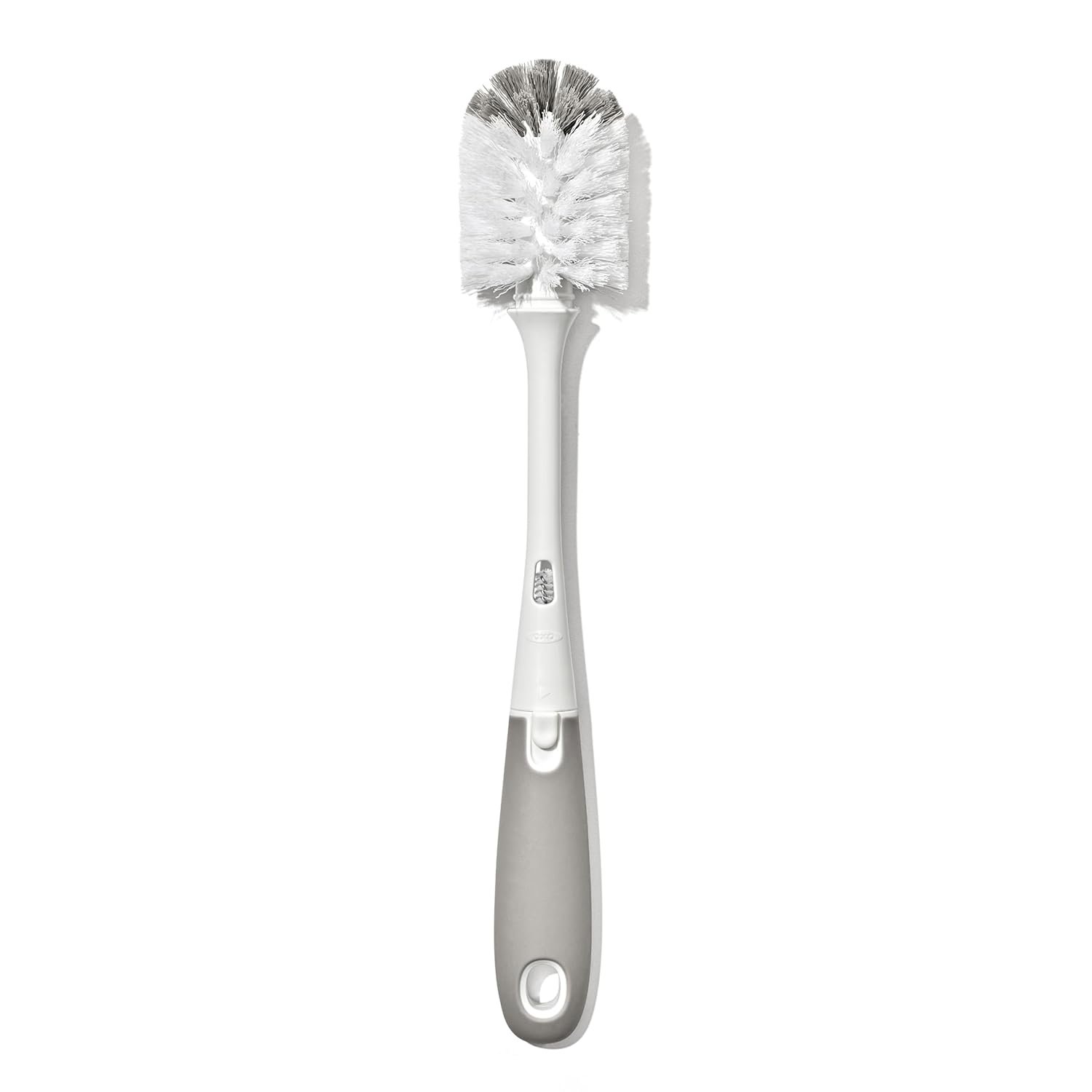 OXO Tot Baby Bottle Brush with Nipple Cleaner, Gray, Soft Bristle Touch, Ideal for Glass Baby Bottle