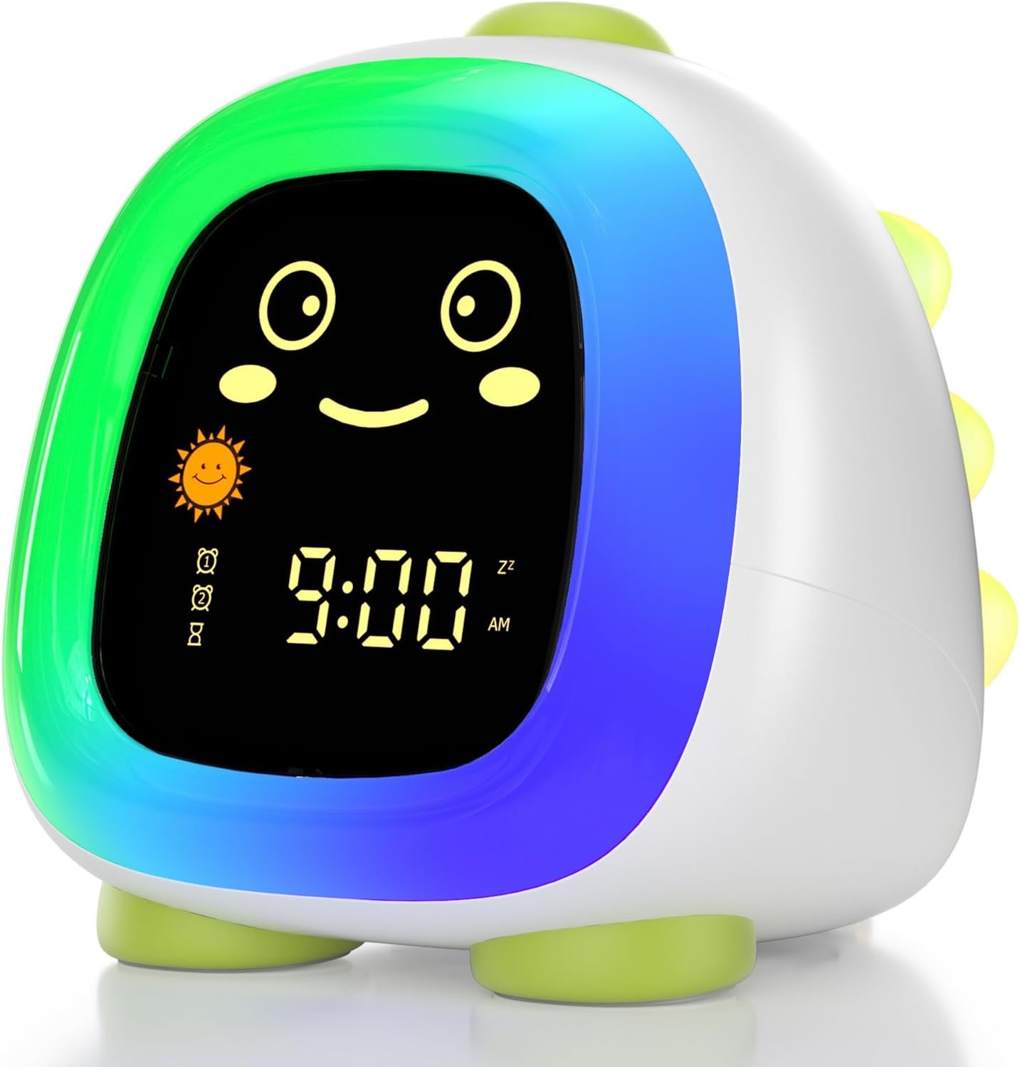 ANALOI Alarm Clock for Kids, Kids Alarm Clock Ok to Wake Cute Night Light for Bedroom, Toddlers Sleep Training Clock Stay in Bed, Dinosaur Birthday Gift for Kids Boys Girls