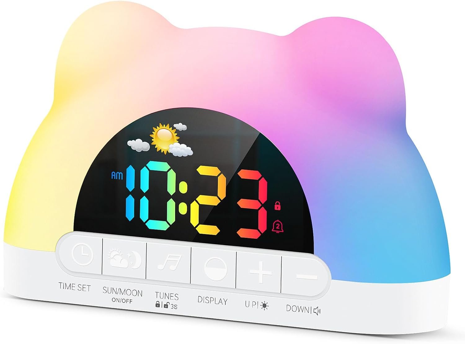 Azyh Alarm Clock for Kids, Ok to Wake Clock with Green Light Red Light, Children’s Sleep Trainer,10 Ringtones,3 Brightness, Dual Alarms, Digital Alarm Clock for Adults Boy Girl Toddler Bedroom