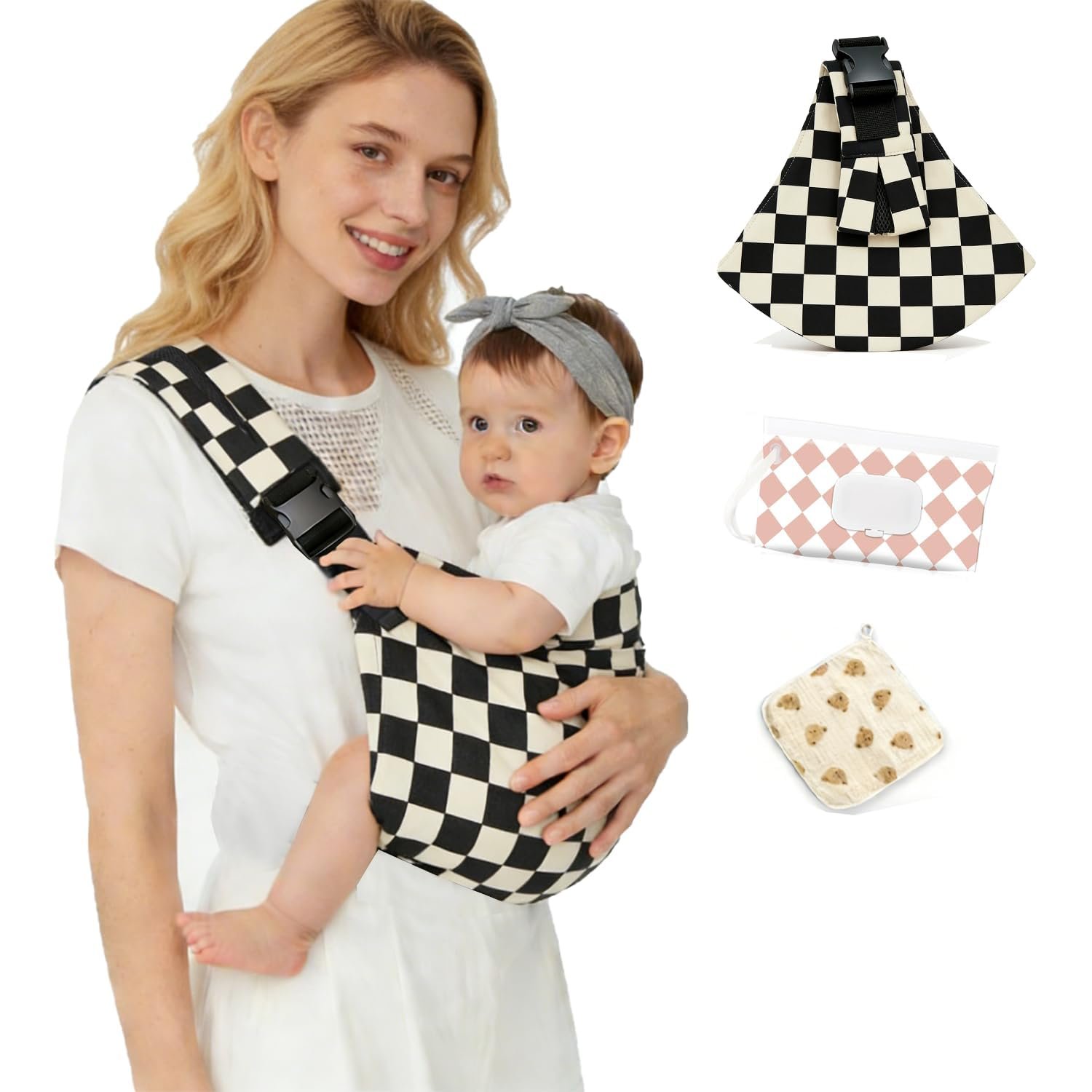Baby Sling Carrier, Toddler Carrier, Adjustable Lightweight Breathable Cotton Single Shoulder Hip Seat for Daily Walks, Shopping, Park Visits & Family Outings, Machine Washable, Non-Slip Design
