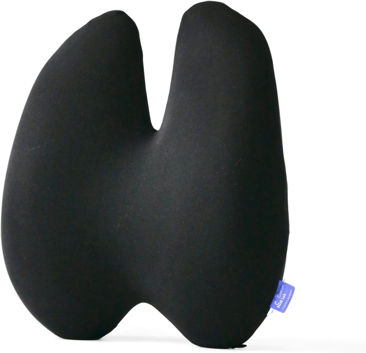 C CUSHION LAB Extra Dense Lumbar Pillow – Patented Ergonomic Multi-Region Firm Back Support for Lower Back Pain Relief – Lumbar Support Cushion with Strap for Office Chair, Car, Sofa, Plane – Black