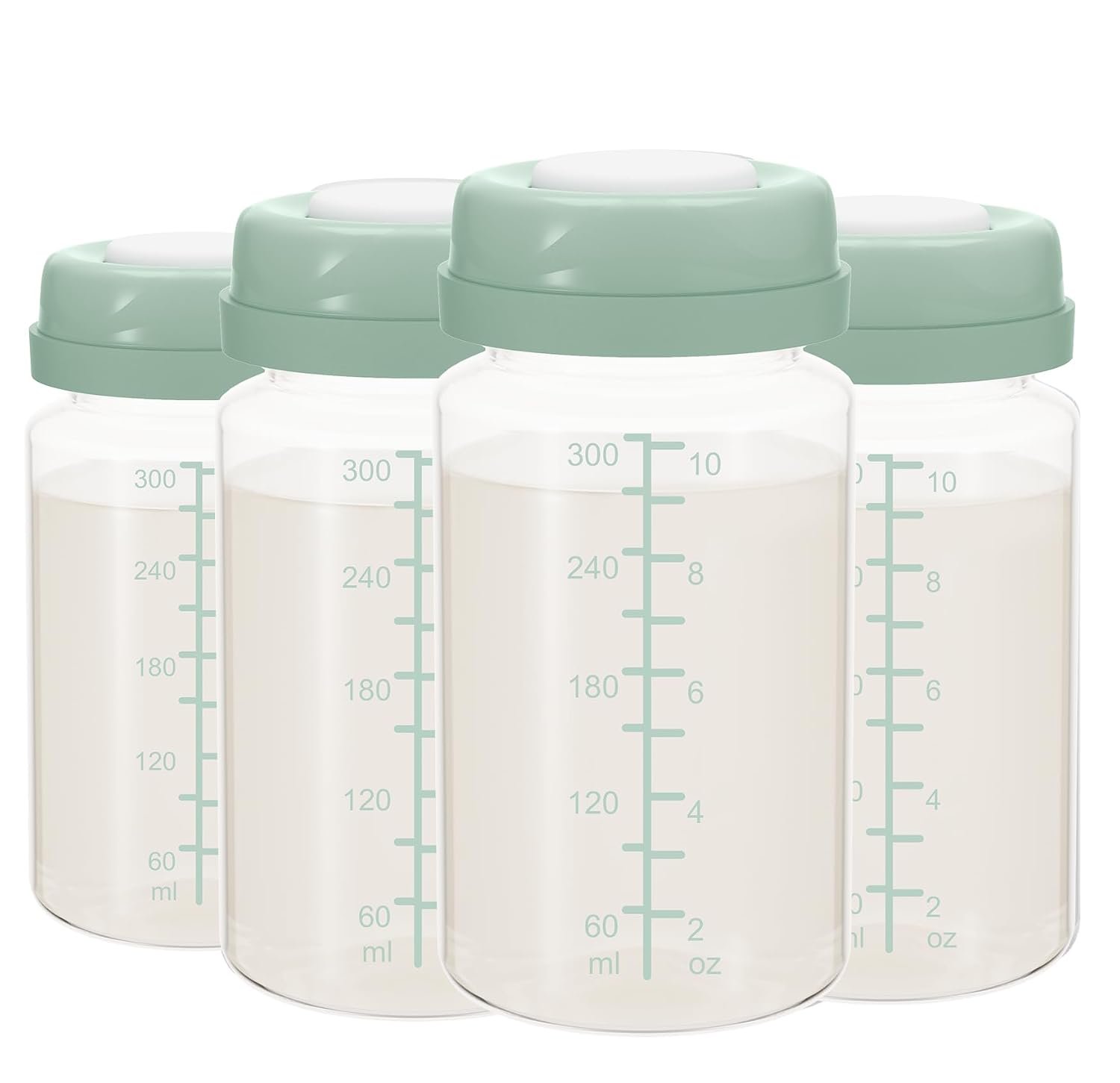 10oz Breastmilk Storage Bottle, Compatible with Momcozy Milk Cooler 22oz & Spectra Pumps, BPA-Free Wide-Neck Collection Bottles for Pumping & Fridge, Breastfeeding Essentials, 4PCS