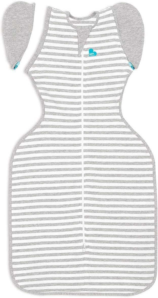 Love to Dream Swaddle Up Transition Swaddle, Patented Zip-Off Wings, Gently Help Baby Transition from Being Swaddled to Arms Free When Showing Signs of Rolling, 1.0 TOG, 13-19 lbs, Gray