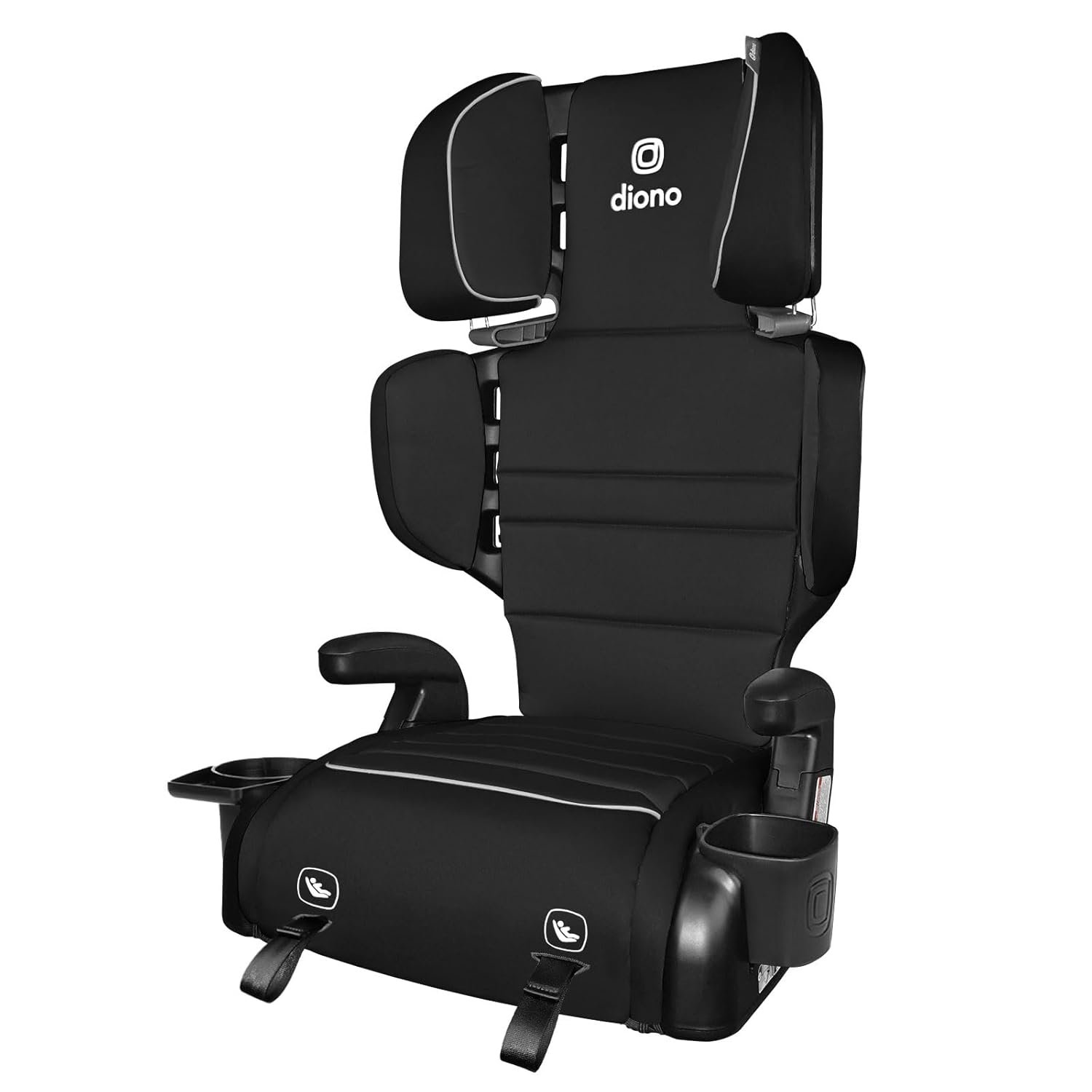 Diono Connect3 RXT 2-in-1 High Back Booster, Slim Fit 3-Across in Many Mid-Sized Sedans and SUVs, for Children from 40-120 lbs., Lightweight with Latch, Black Storm