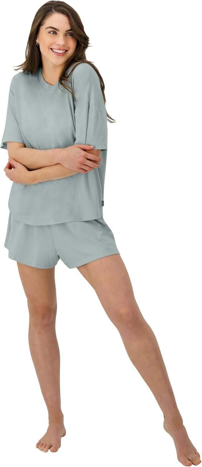 Hanes Women’s Pajamas Set, Comfywear Pajamas for Women Set, Originals SupertSoft Loungewear, T-Shirt & Sleep Shorts