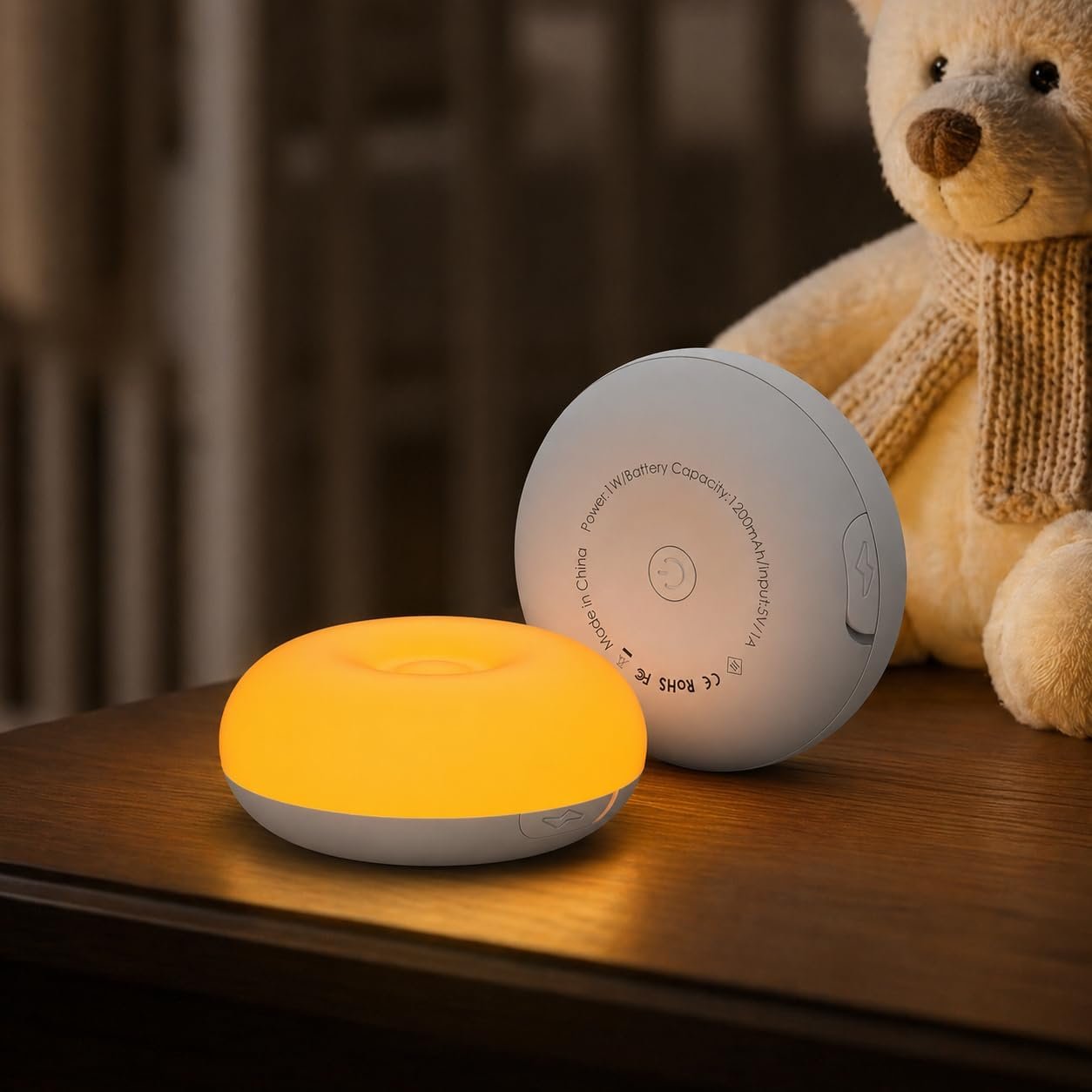 Baby Night Light for Nursery, 1800K Amber No Blue Light for Breastfeeding & Diaper Changes, Dimmable Silicone Egg Lamp with Flip Control, Brightness Memory, Child Lock, USB-C Rechargeable Nightlight