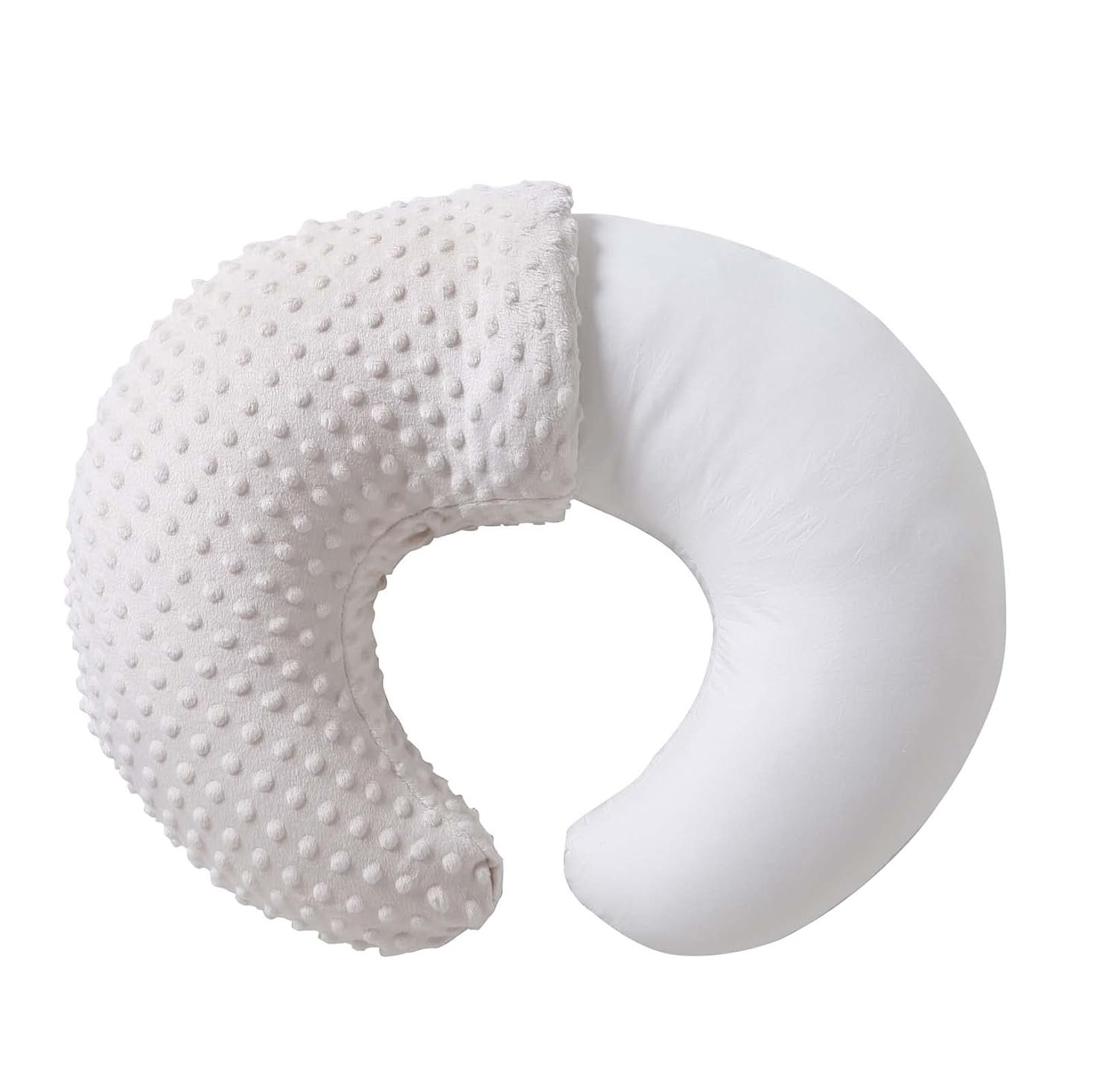 Nursing Pillow and Positioner, Breastfeeding, Bottle Feeding | Baby Sitting Support with Removable Ultra Soft Cover, Tummy Time Support for Baby Boys and Girls (Beige)