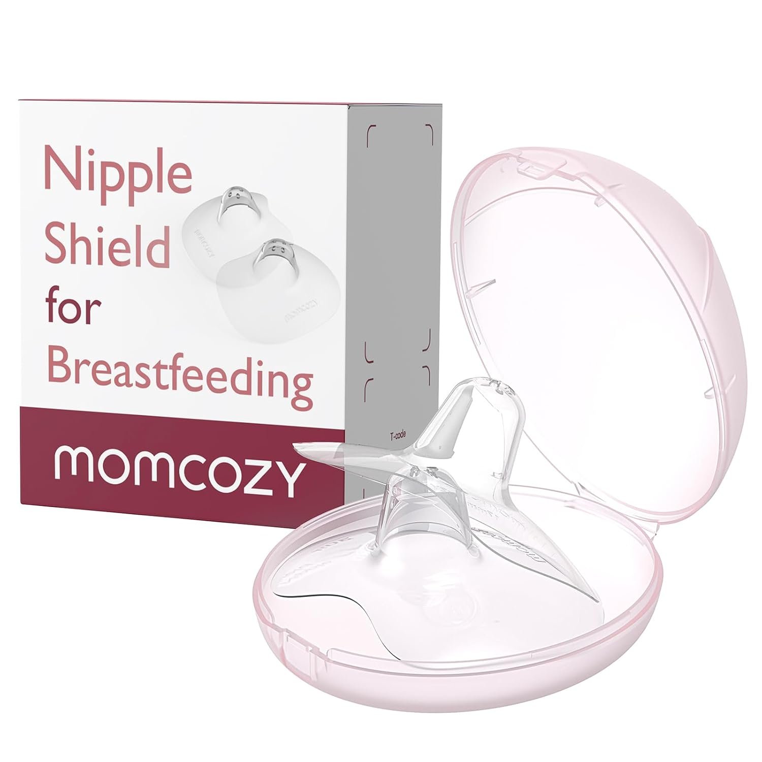 Momcozy Ultra-Thin Nipple Shields, Food-Grade Silicone with Carry Case 24mm | BPA/BPS-Free, Super-Soft & Portable Carry Case Included, 24mm
