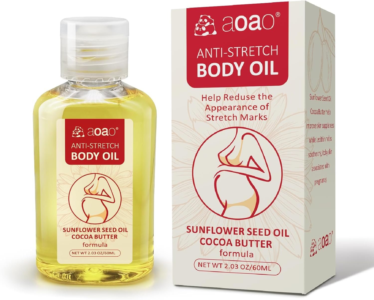 Stretch Mark Oil for Pregnancy Massages Body & Reduces Scar Appearance, Removes Stretch Mark Prevention, Prenatal & Postnatal Tummy Skin Care, Firming Skin Elasticity for Maternity, 2.03oz(1Pack)