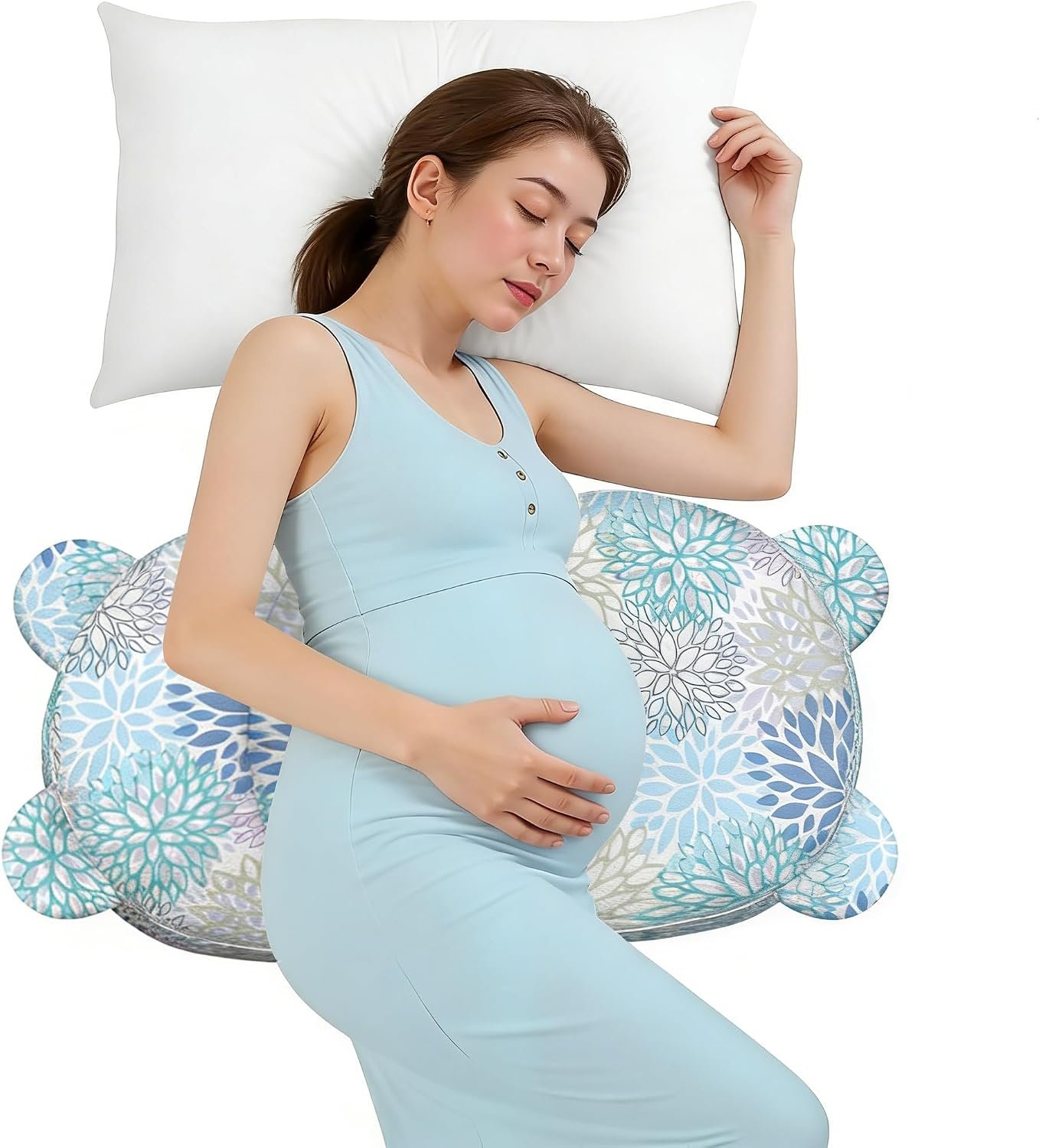 Pregnancy Pillow for Sleeping,Maternity Pillow with Cooling,Maternity Support for Back and Hip Relief,Soft and Comfortable Wedge Pregnancy Pillows Side Sleeping Support for Belly with Removable Cover