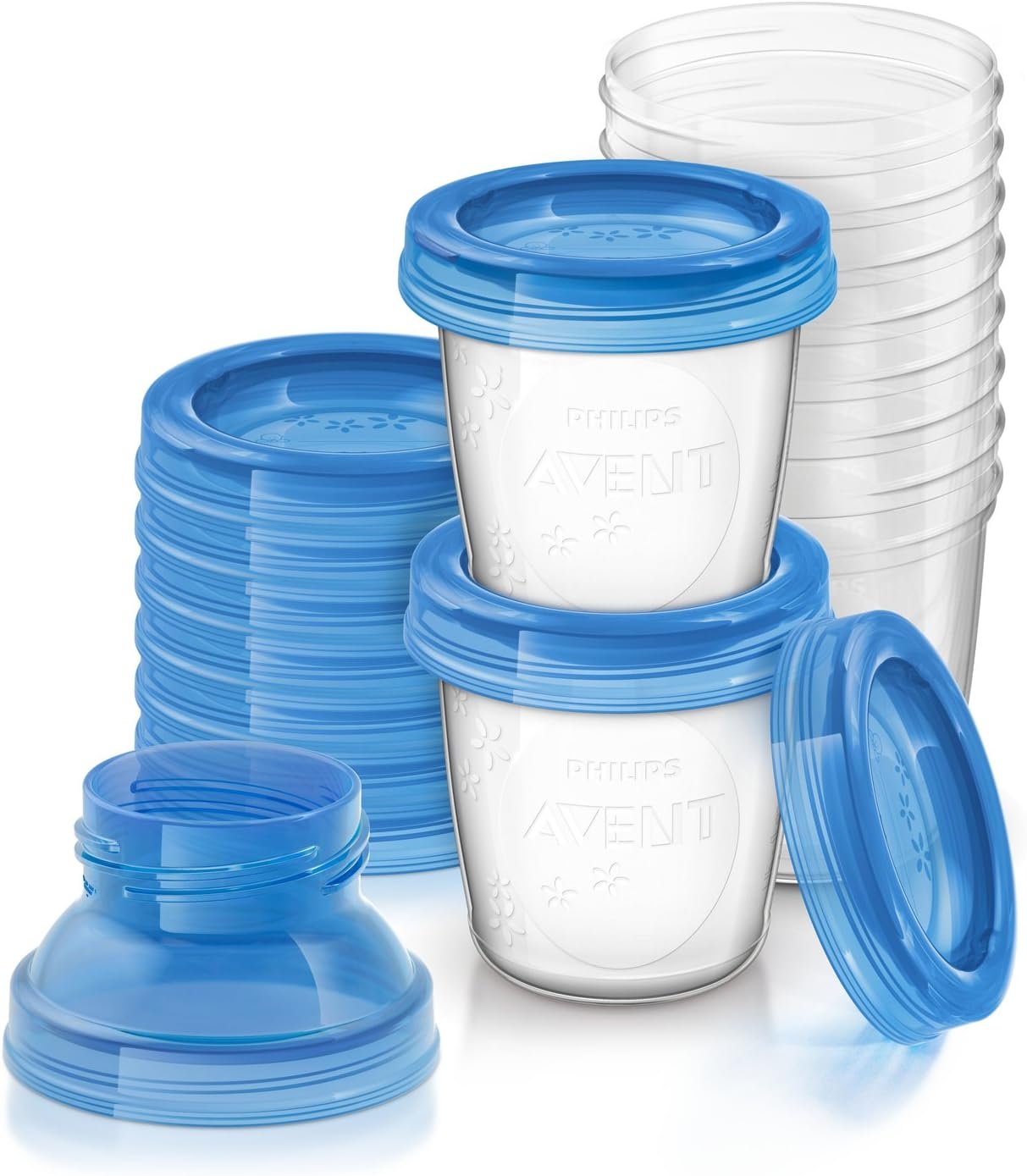 Philips Avent Breast Milk Storage Cups and Lids, 10 6oz Containers, SCF618/10