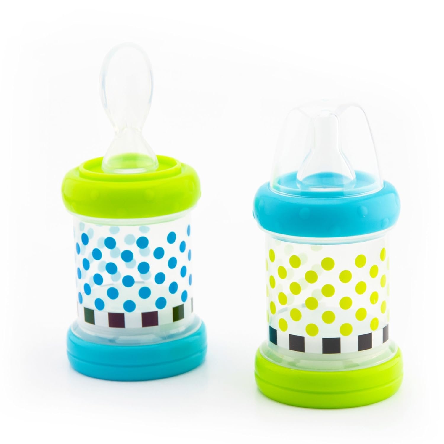 Sassy Baby Food Nurser – 4+ Months Set of 2- 4oz 100% Silicone Nipple and Spoon BPA-Free (30182)